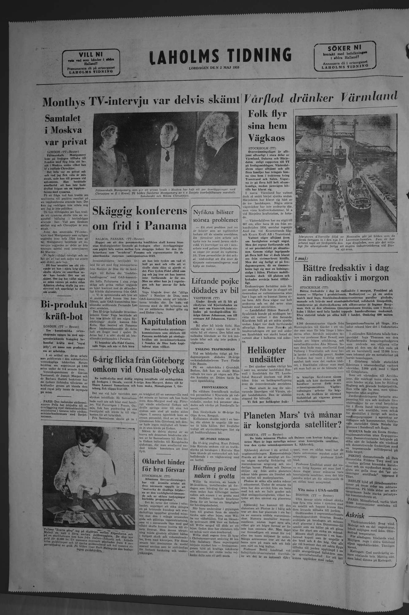 Laholms Tidning Lördag 2 maj 1959, sida 8