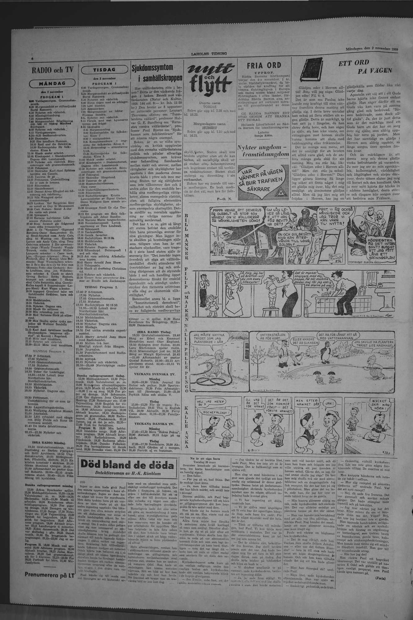 Laholms Tidning Måndag 2 november 1959, sida 6