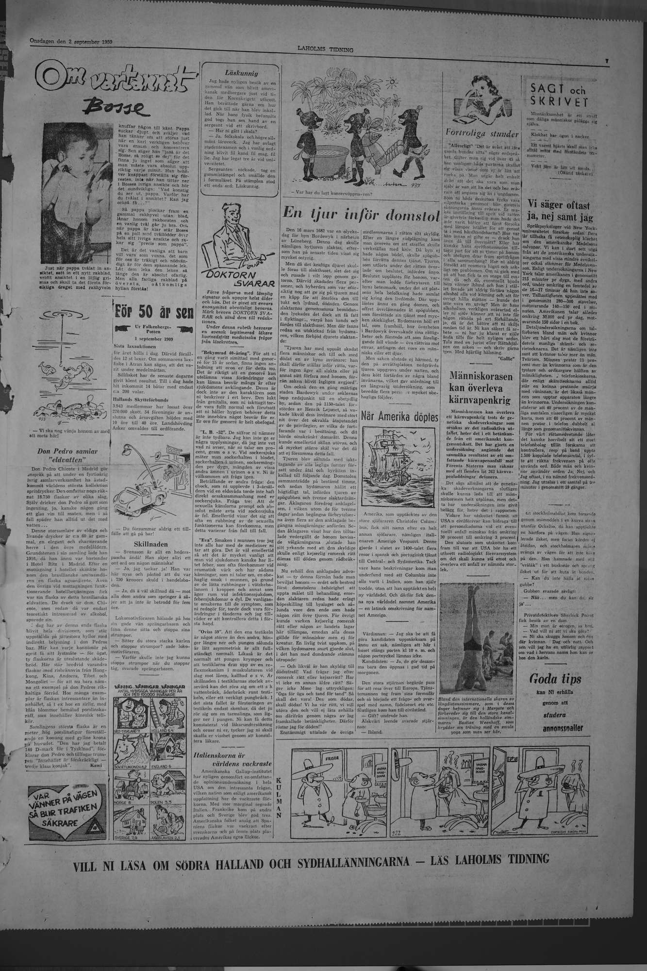 Laholms Tidning Onsdag 2 september 1959, sida 7