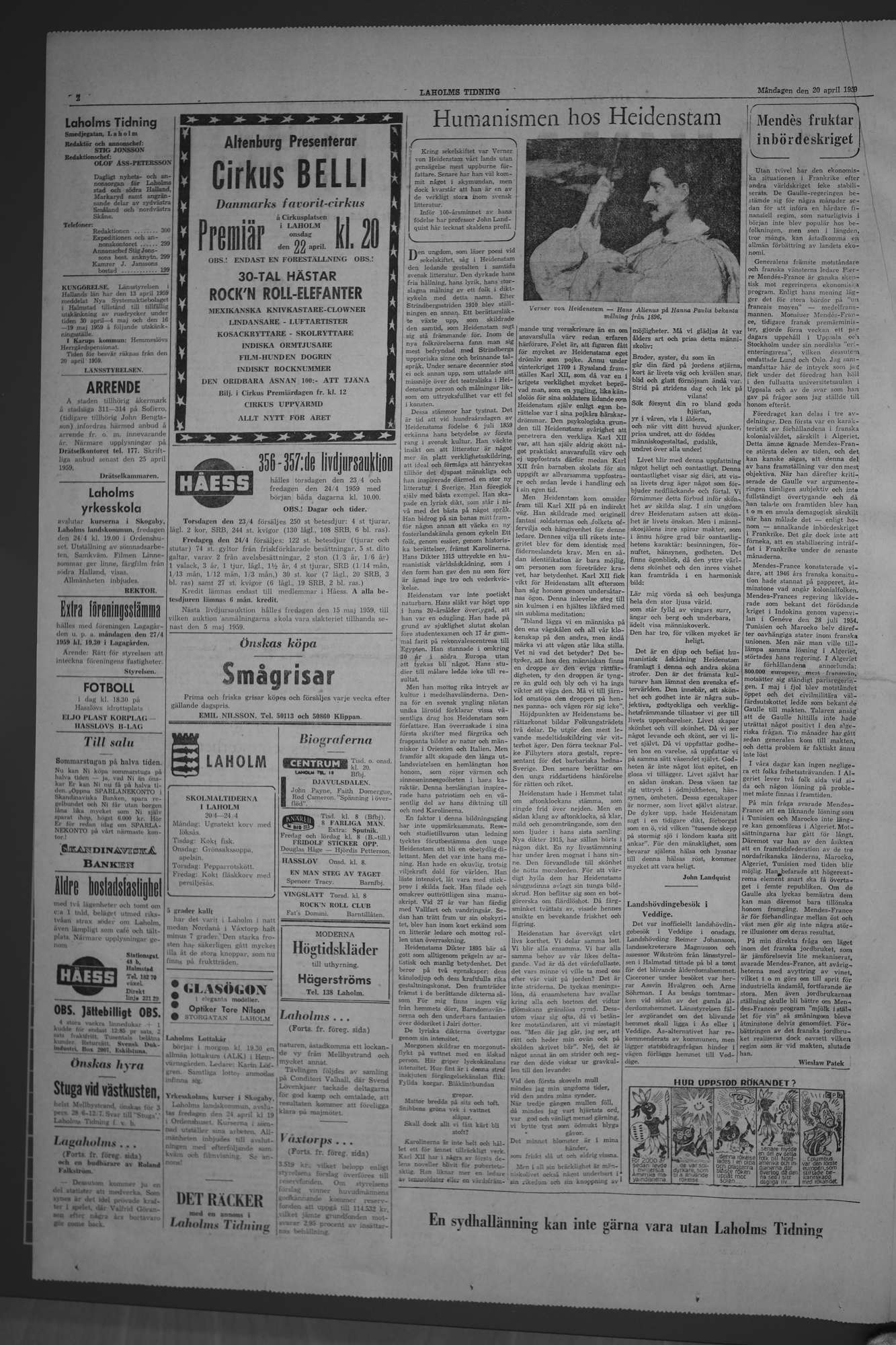 Laholms Tidning Måndag 20 april 1959, sida 2