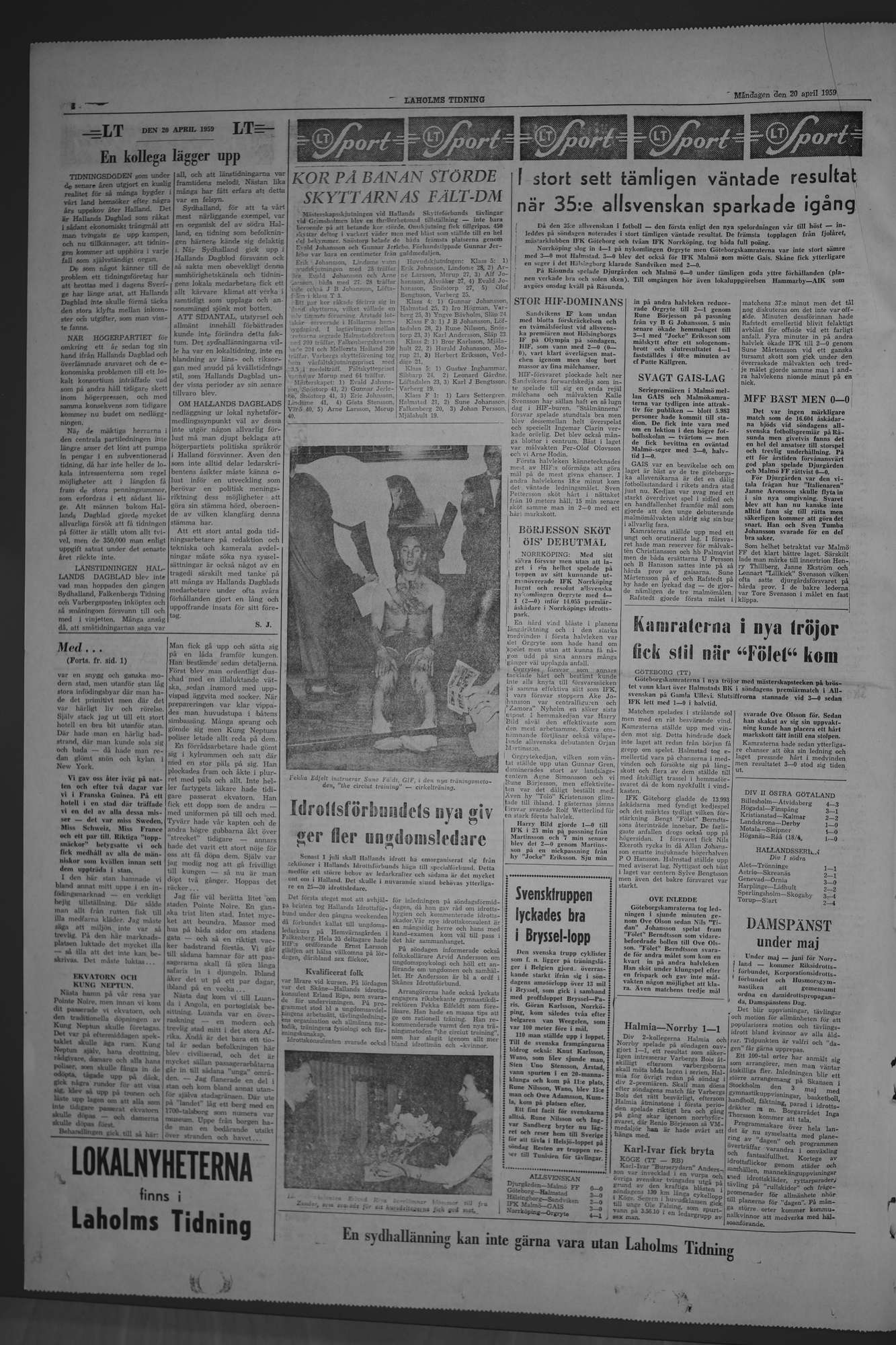 Laholms Tidning Måndag 20 april 1959, sida 4