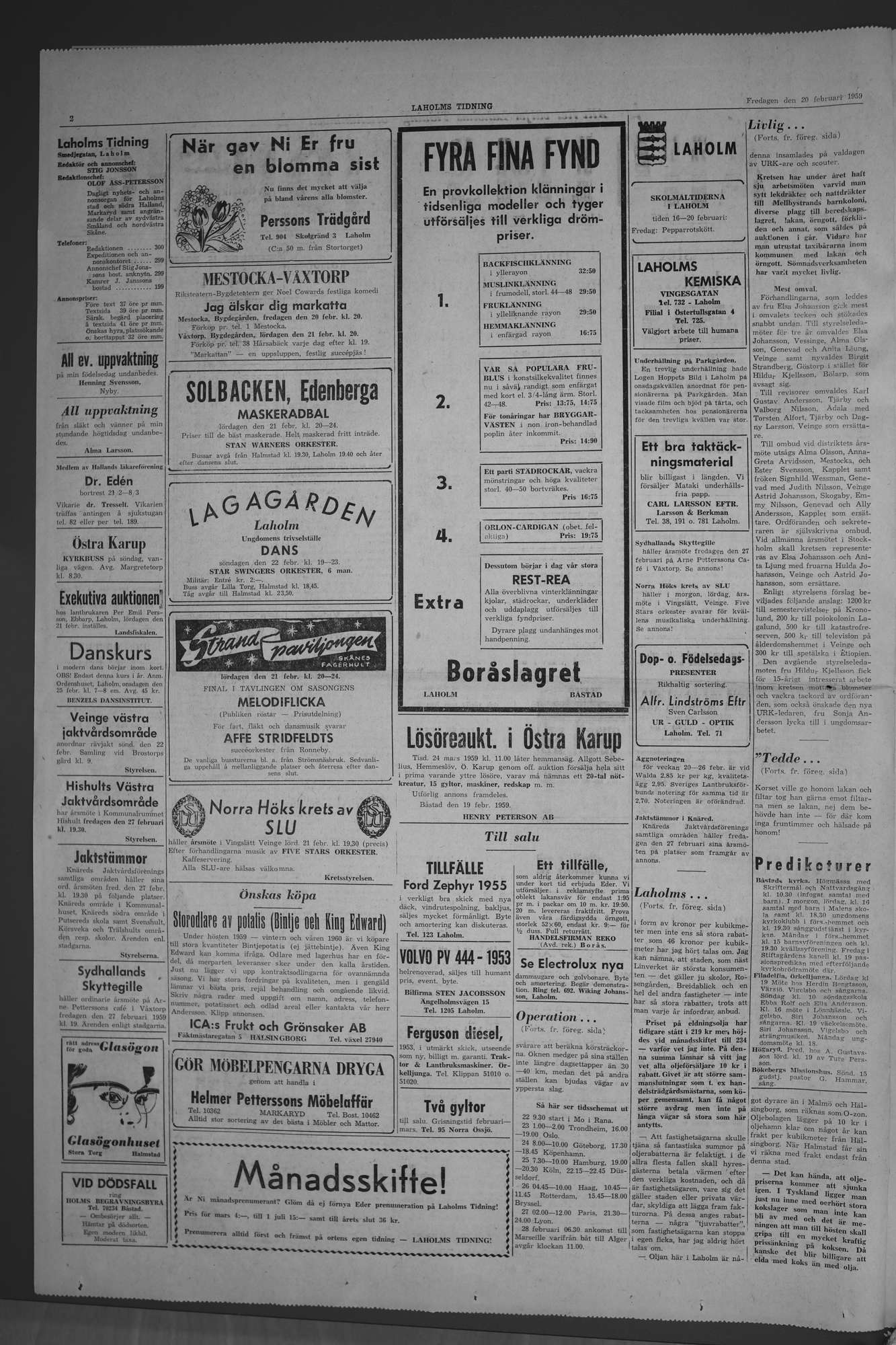 Laholms Tidning Fredag 20 februari 1959, sida 2