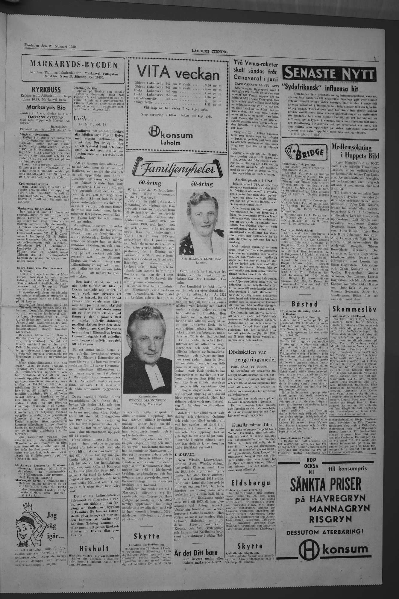 Laholms Tidning Fredag 20 februari 1959, sida 3