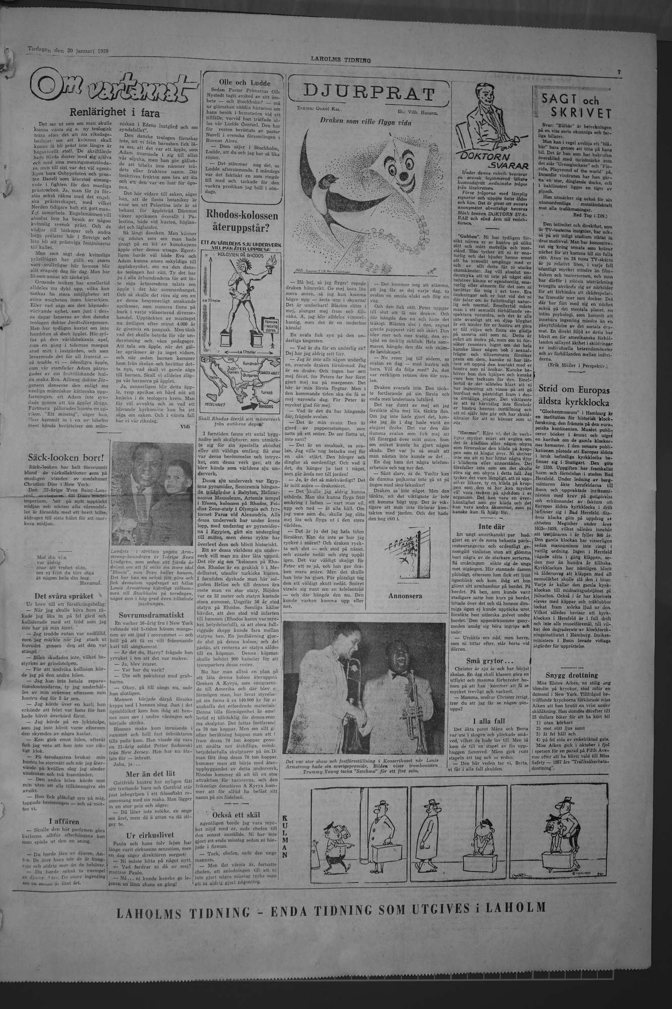 Laholms Tidning Tisdag 20 januari 1959, sida 7