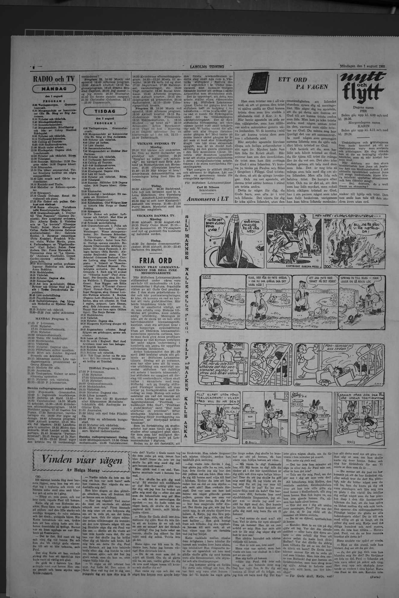 Laholms Tidning Måndag 1 augusti 1960, sida 6
