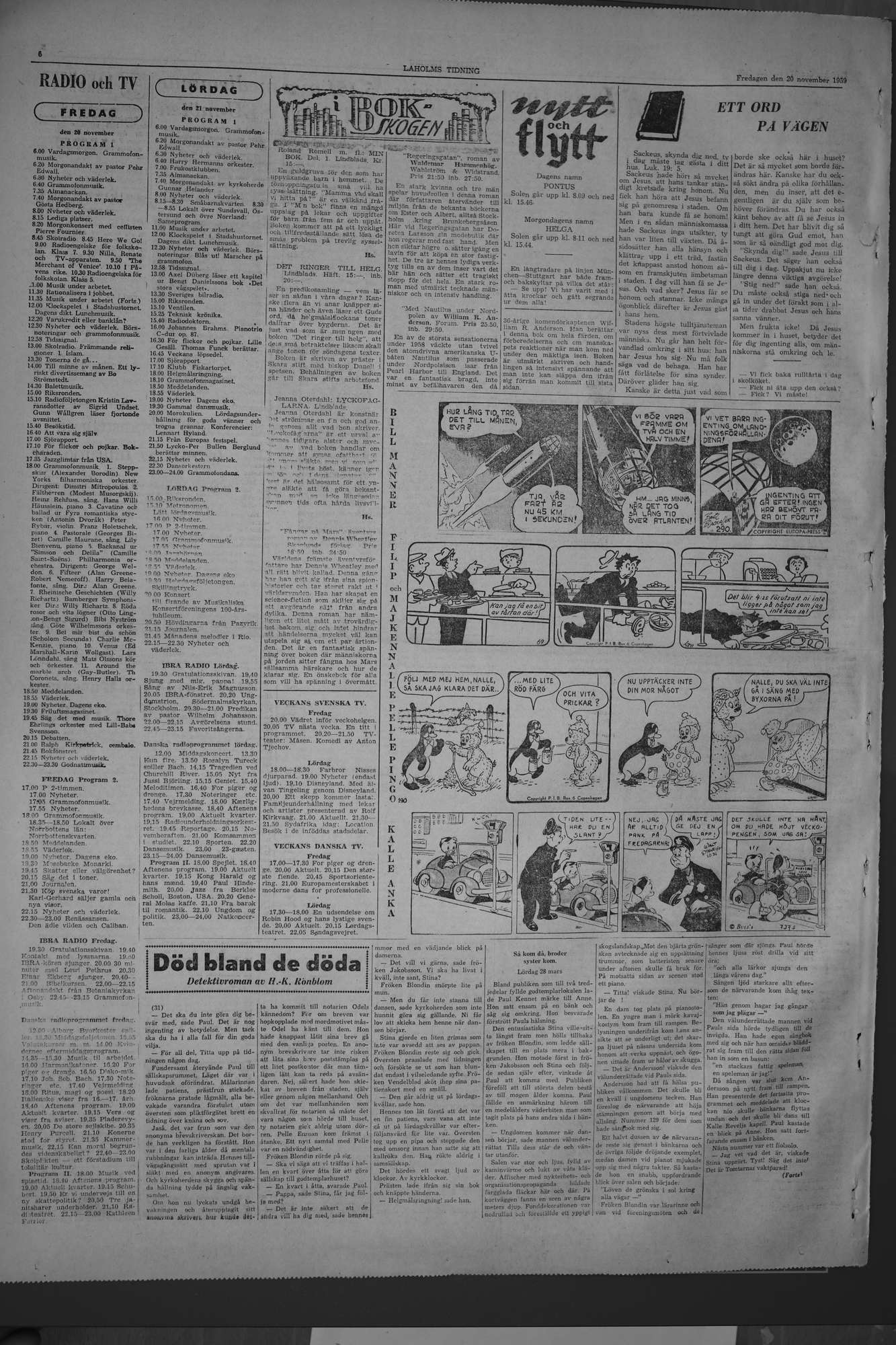 Laholms Tidning Fredag 20 november 1959, sida 6