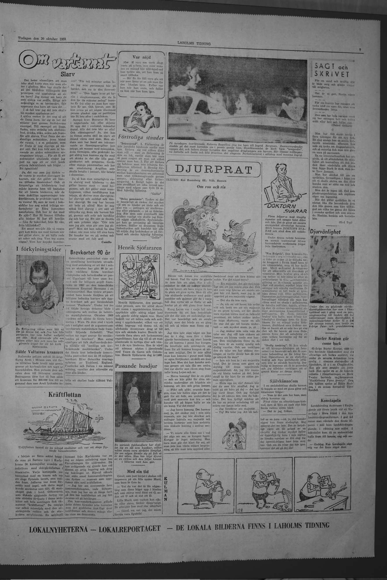 Laholms Tidning Tisdag 20 oktober 1959, sida 7