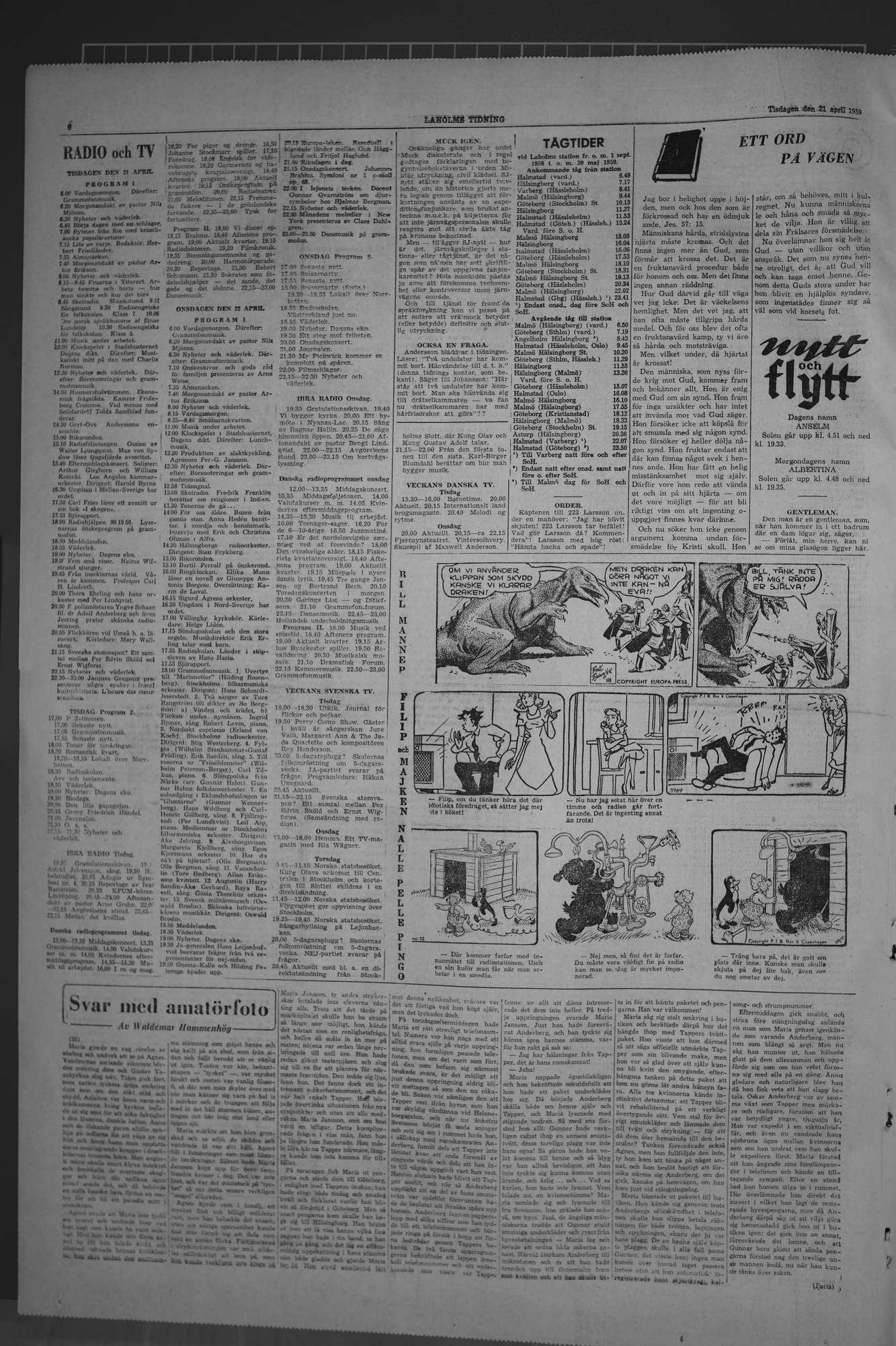 Laholms Tidning Tisdag 21 april 1959, sida 6