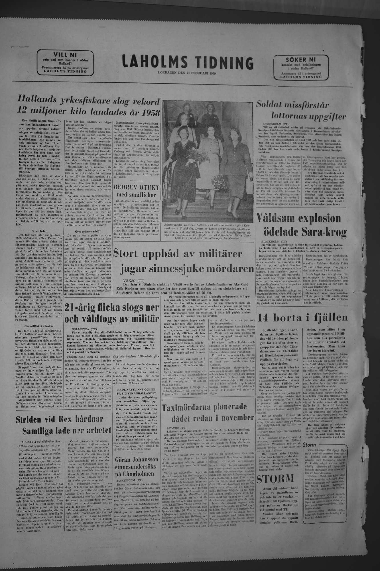 Laholms Tidning Lördag 21 februari 1959, sida 8