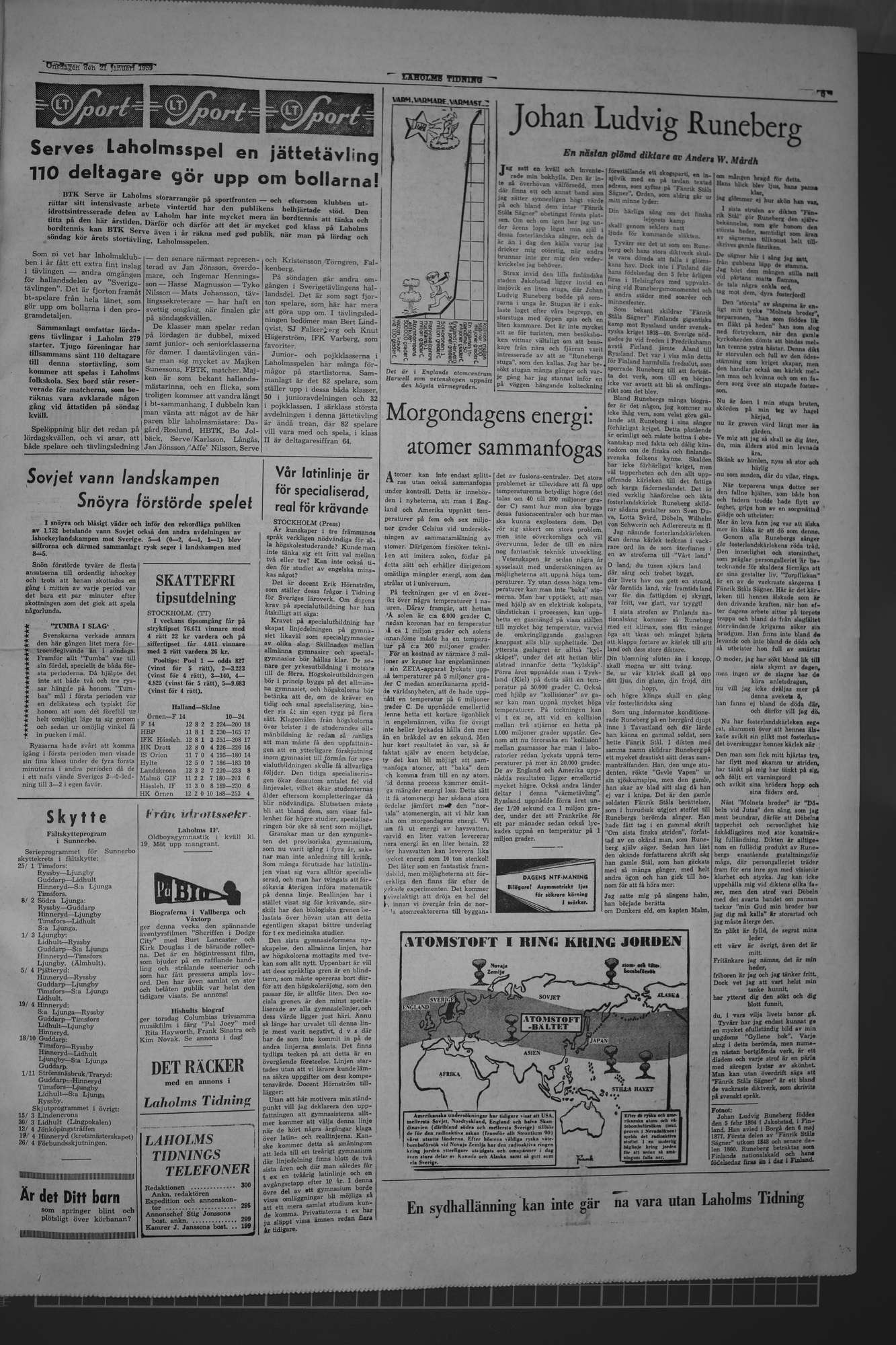 Laholms Tidning Onsdag 21 januari 1959, sida 5