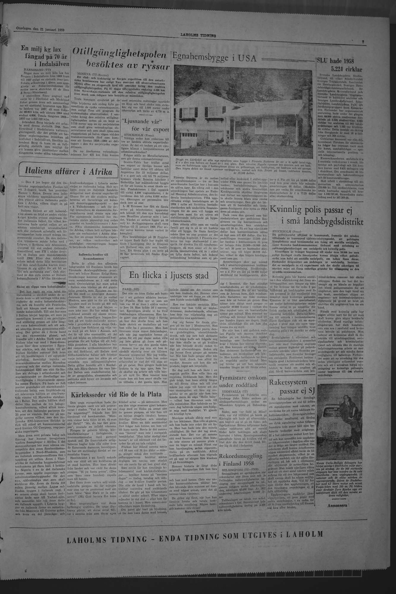 Laholms Tidning Onsdag 21 januari 1959, sida 7