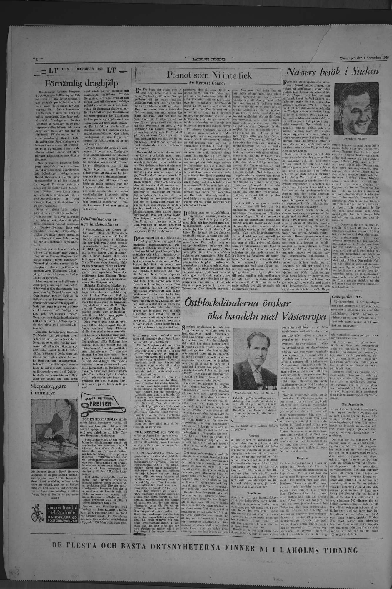 Laholms Tidning Torsdag 1 december 1960, sida 6