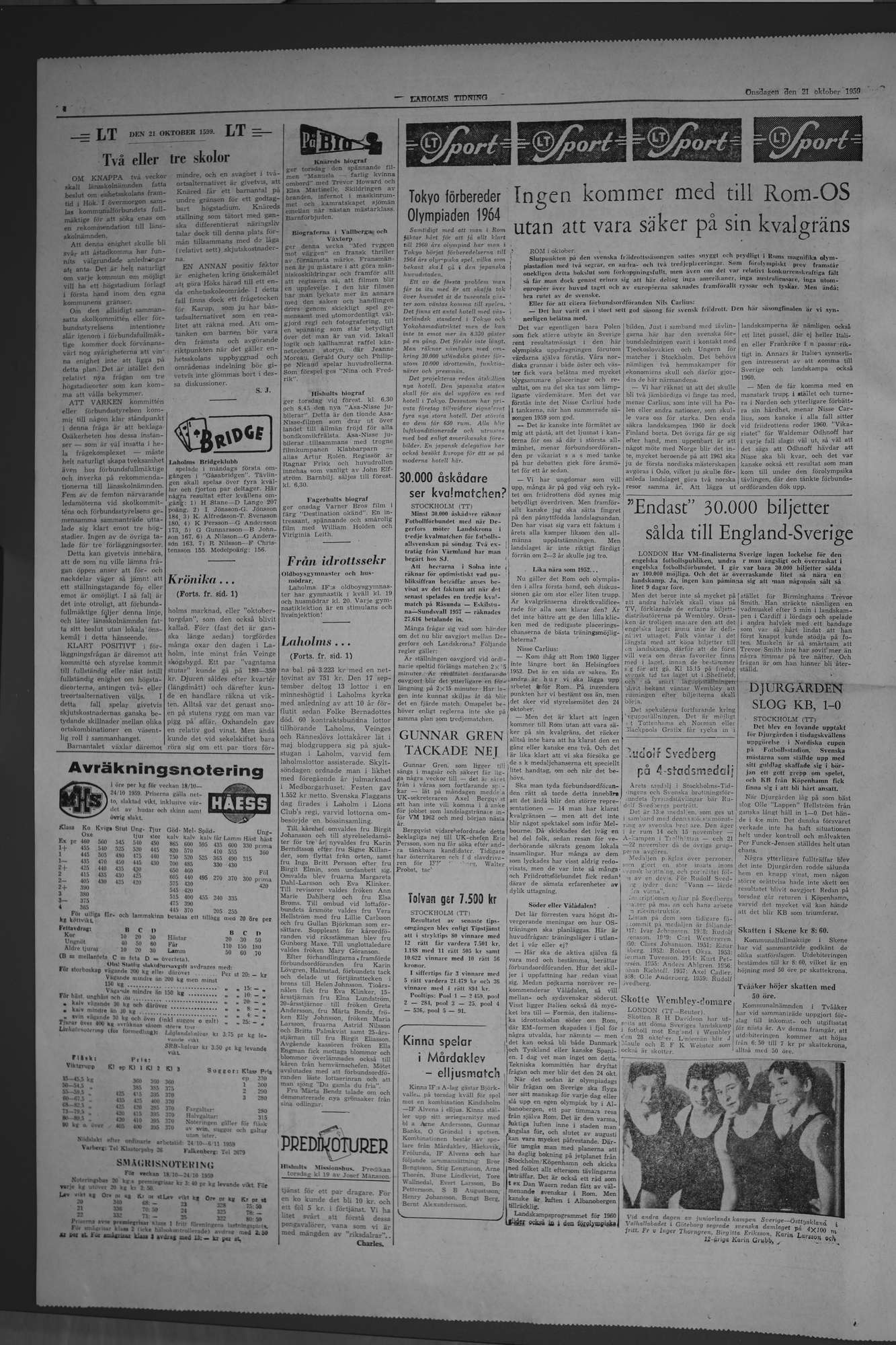 Laholms Tidning Onsdag 21 oktober 1959, sida 4