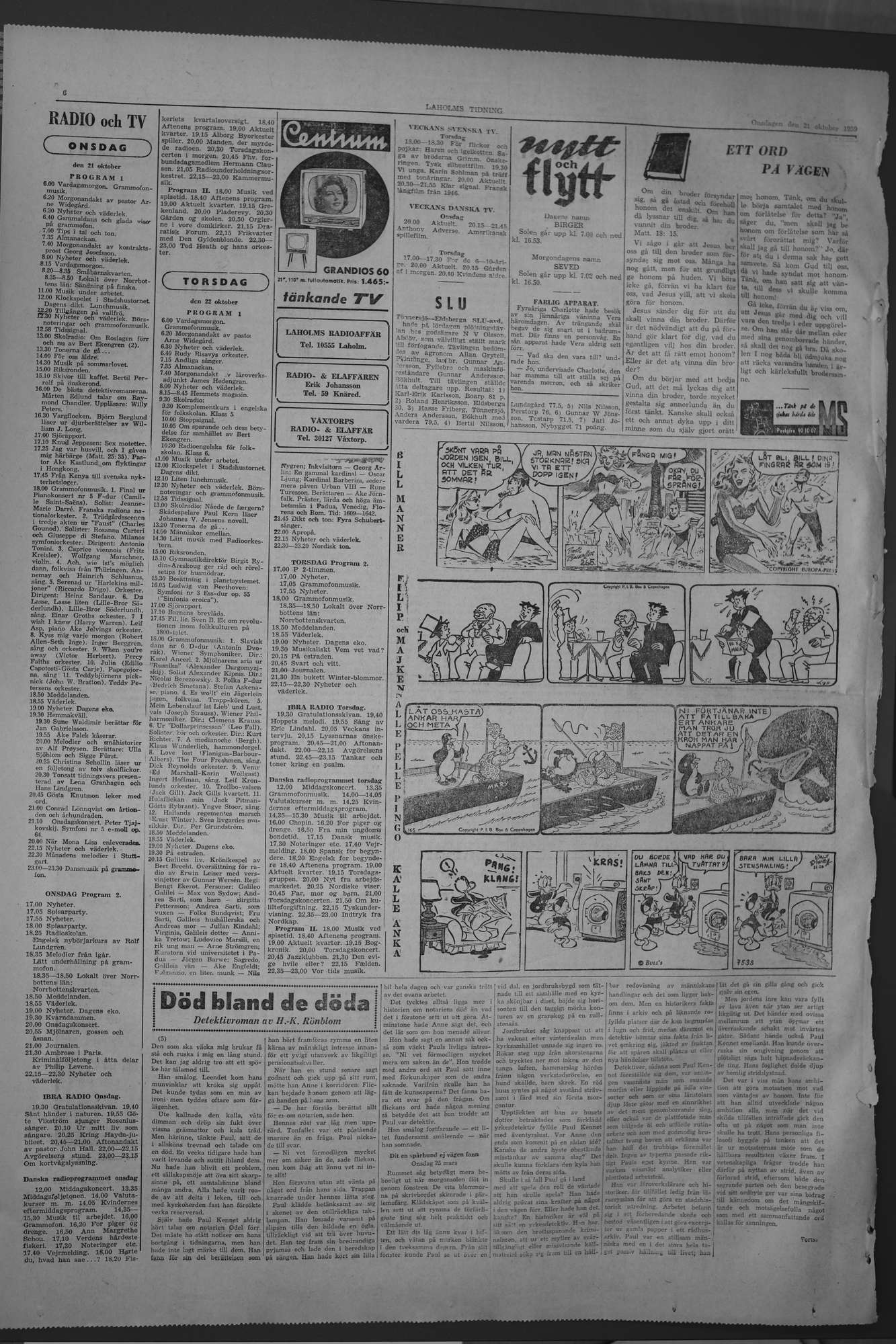 Laholms Tidning Onsdag 21 oktober 1959, sida 6