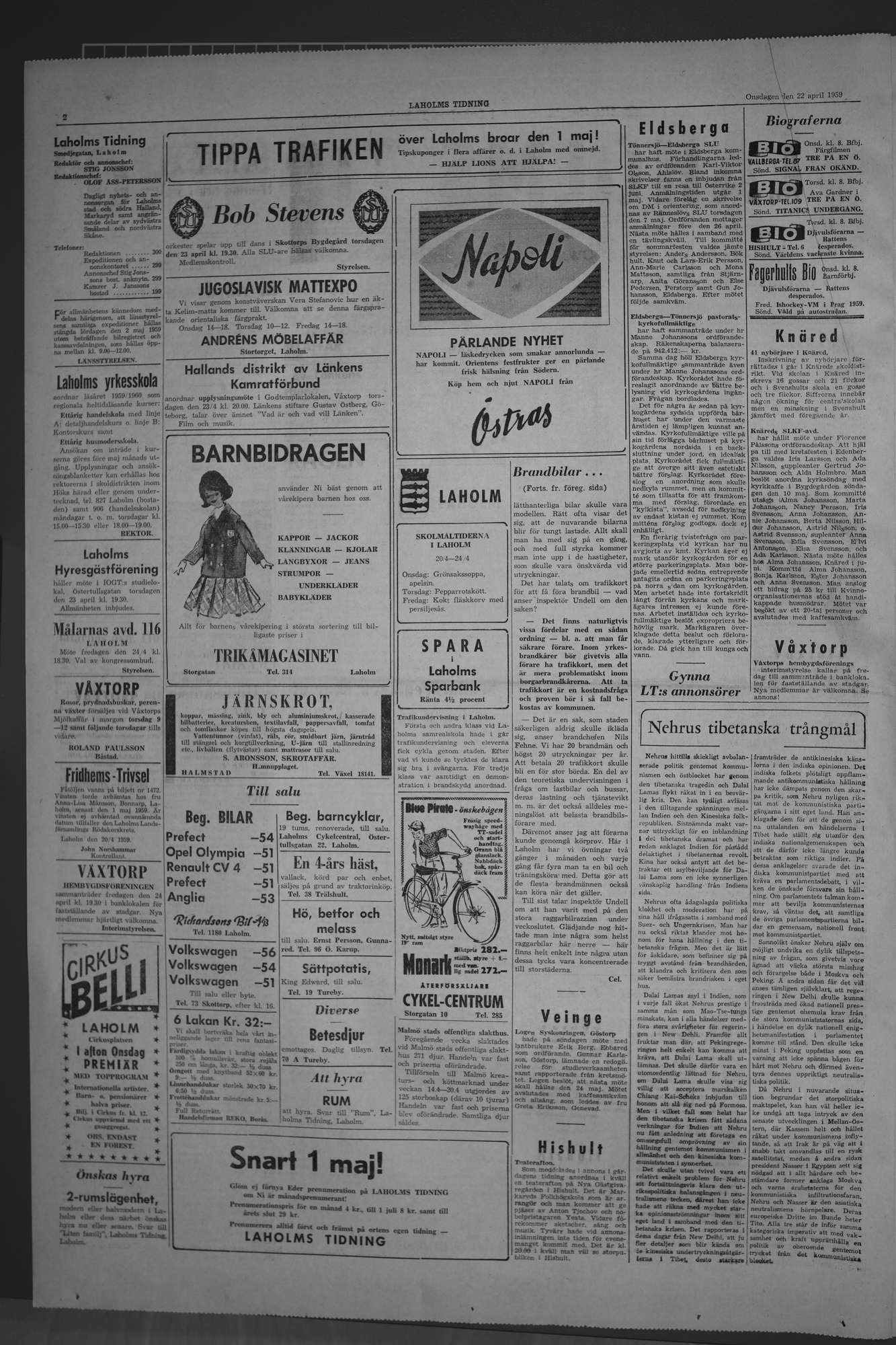 Laholms Tidning Onsdag 22 april 1959, sida 2
