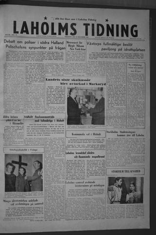 Förstasidan, Tisdag 22 december 1959