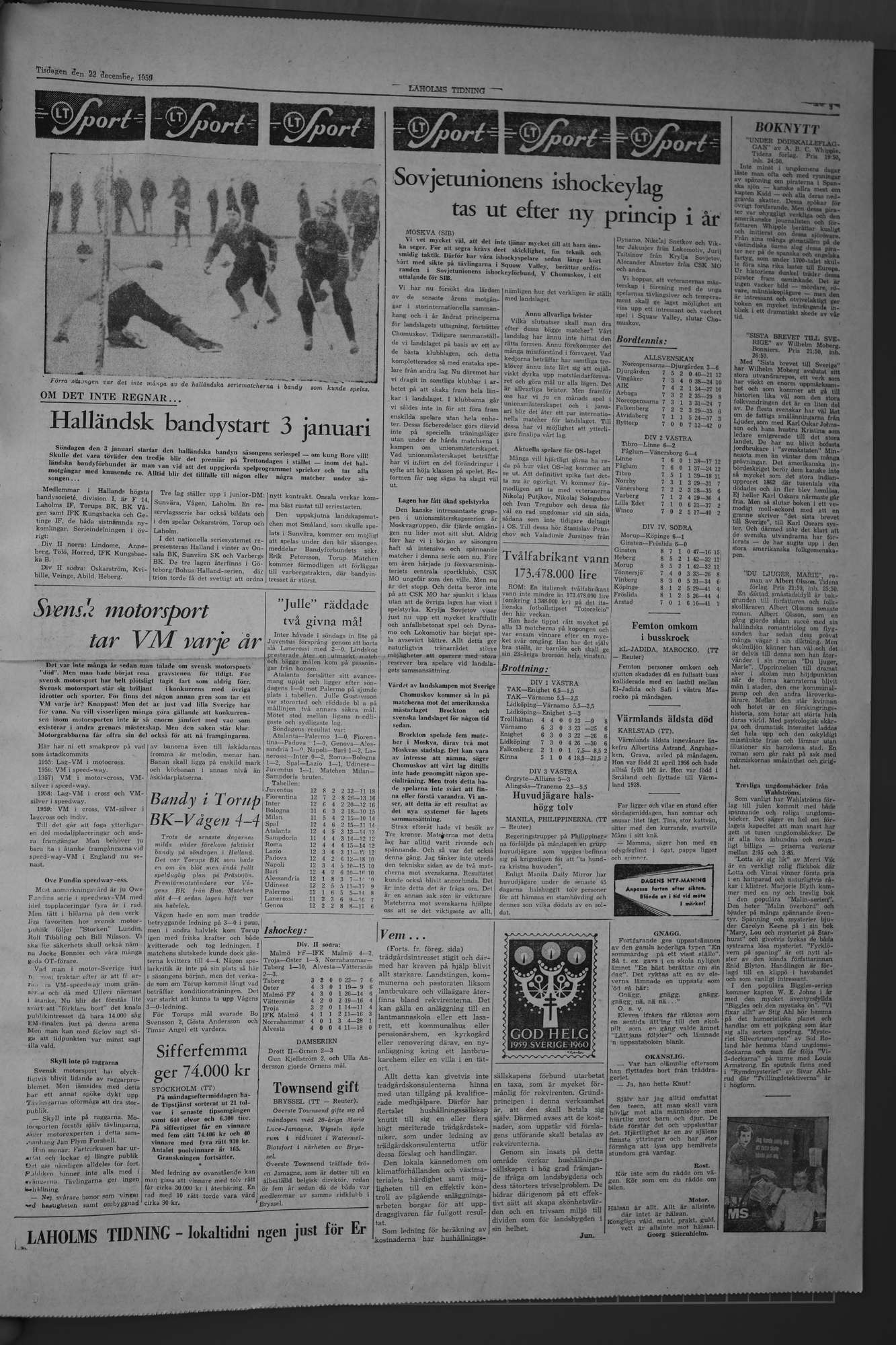 Laholms Tidning Tisdag 22 december 1959, sida 5