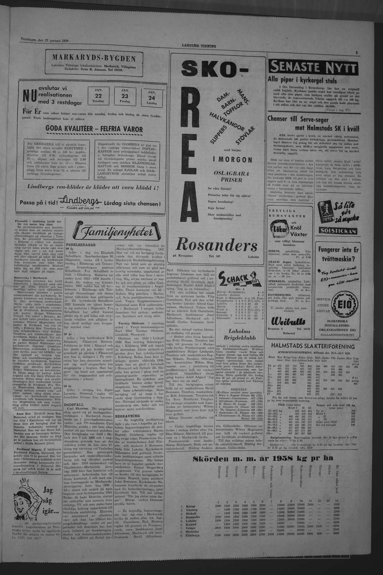 Laholms Tidning Torsdag 22 januari 1959, sida 3