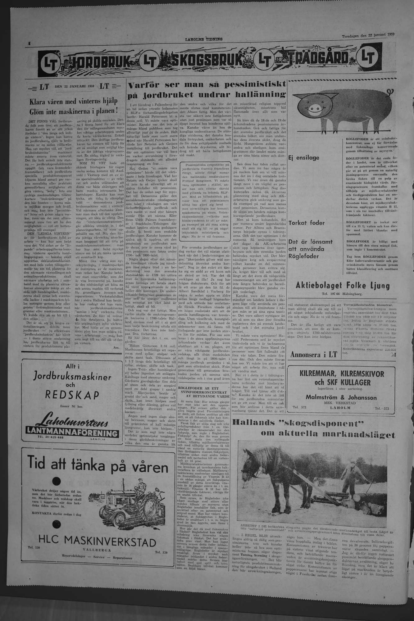 Laholms Tidning Torsdag 22 januari 1959, sida 4