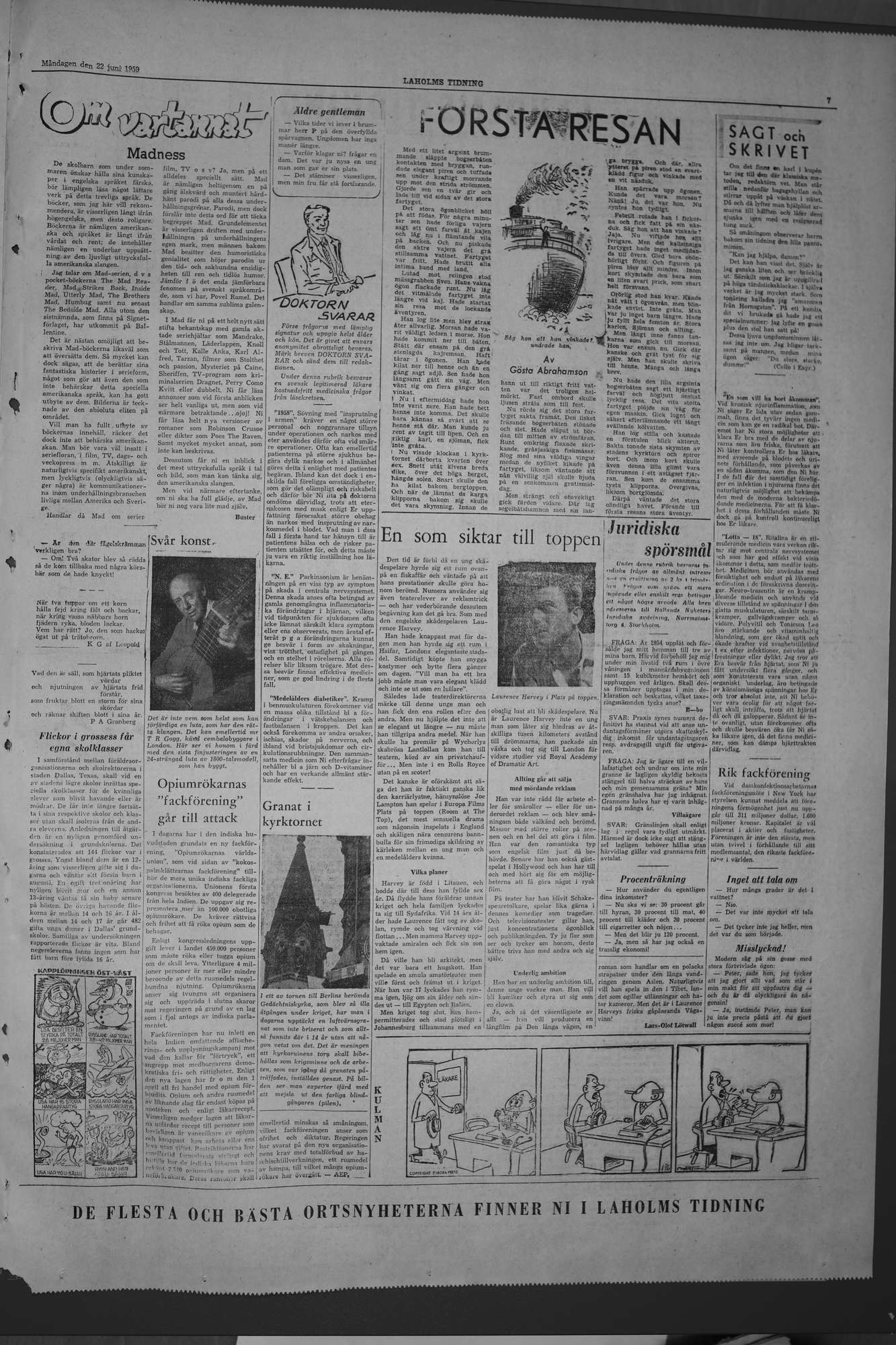 Laholms Tidning Måndag 22 juni 1959, sida 7