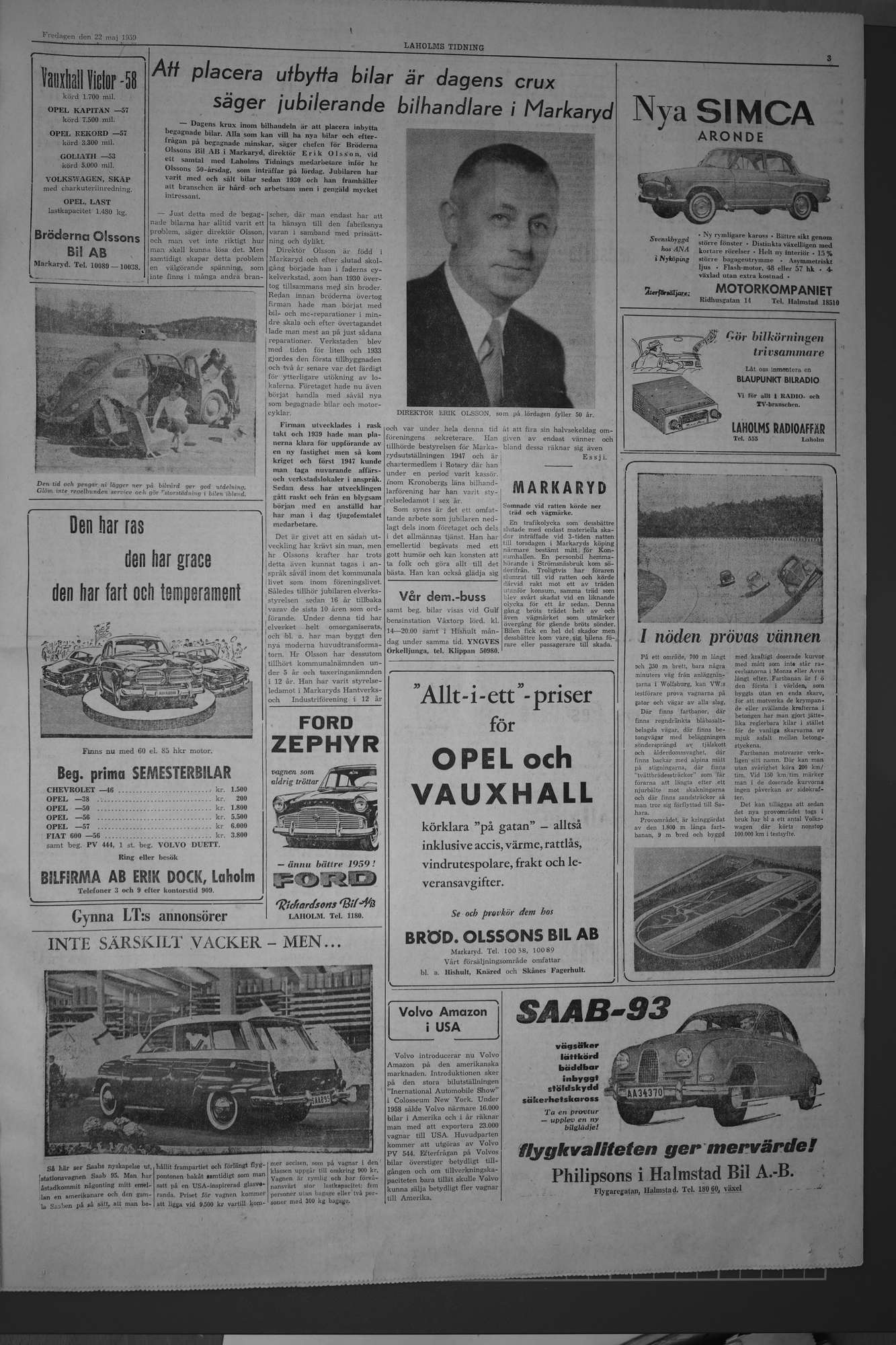 Laholms Tidning Fredag 22 maj 1959, sida 3