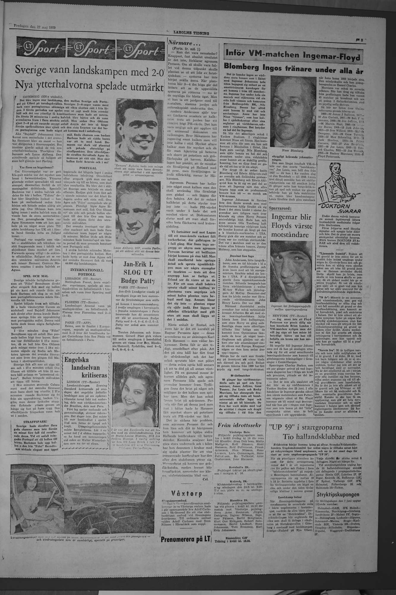 Laholms Tidning Fredag 22 maj 1959, sida 5