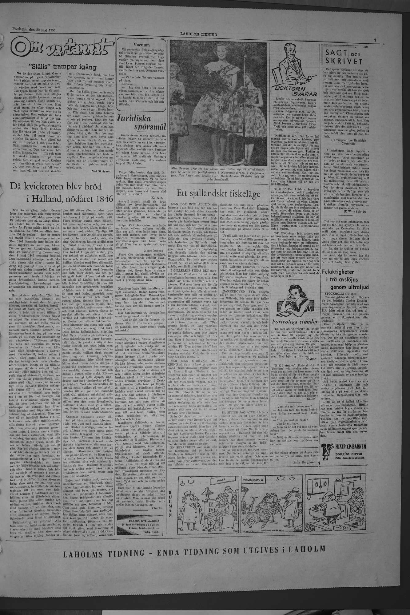 Laholms Tidning Fredag 22 maj 1959, sida 7