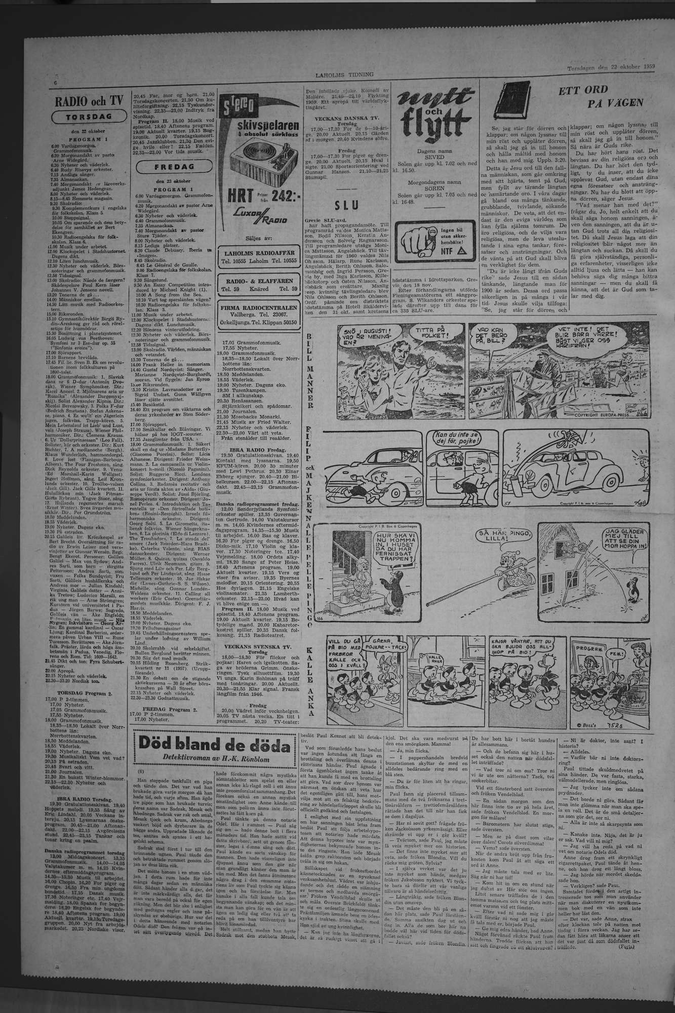 Laholms Tidning Torsdag 22 oktober 1959, sida 6