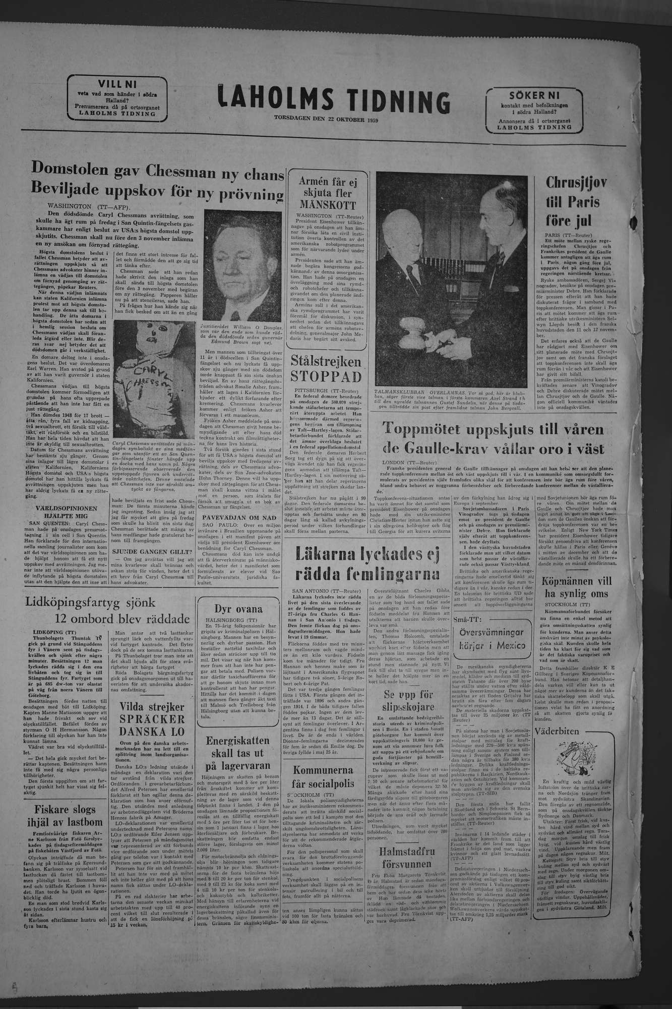 Laholms Tidning Torsdag 22 oktober 1959, sida 8