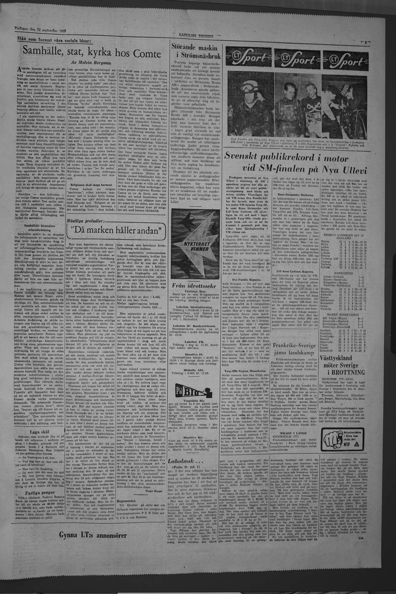Laholms Tidning Tisdag 22 september 1959, sida 5