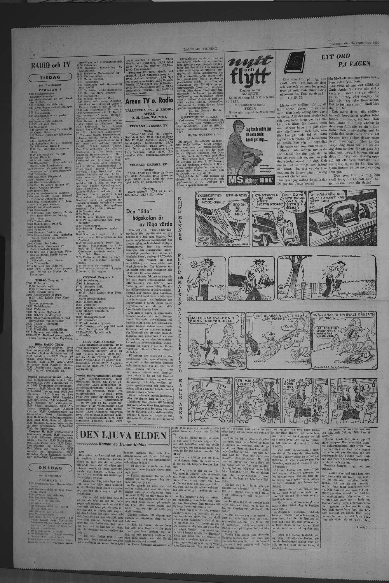 Laholms Tidning Tisdag 22 september 1959, sida 6