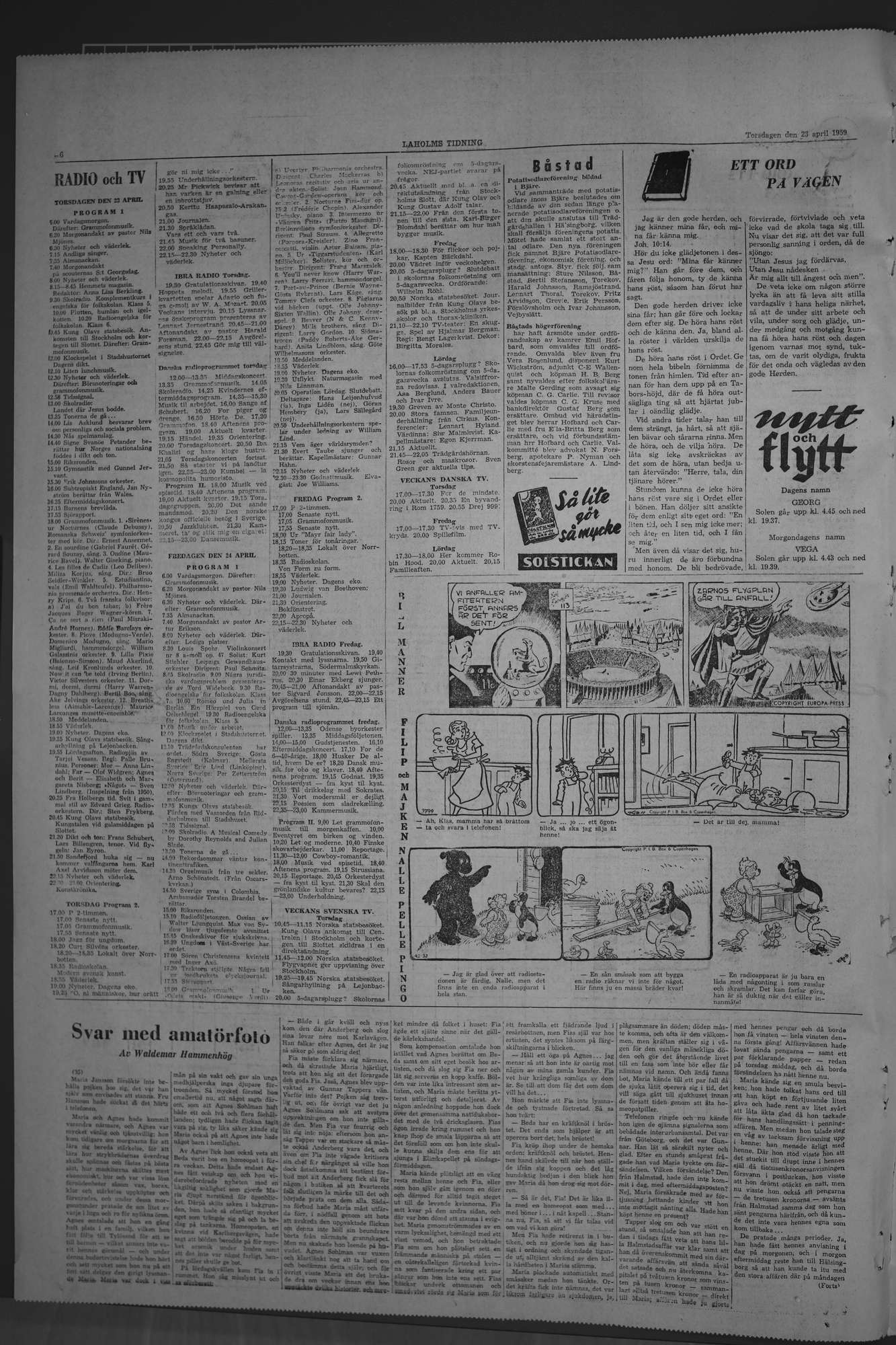 Laholms Tidning Torsdag 23 april 1959, sida 6
