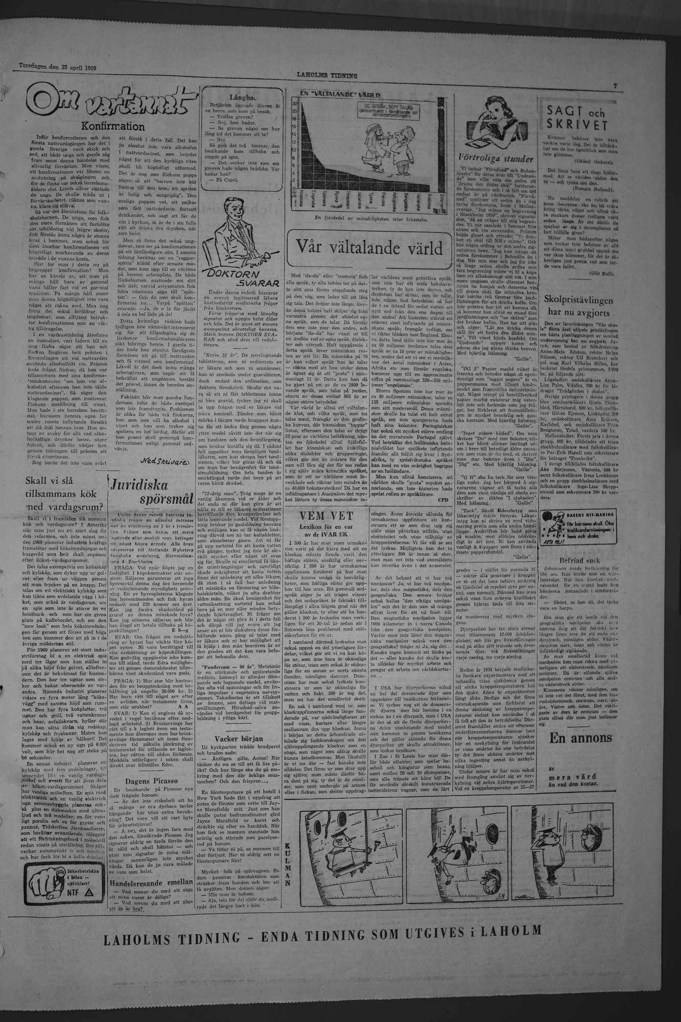 Laholms Tidning Torsdag 23 april 1959, sida 7