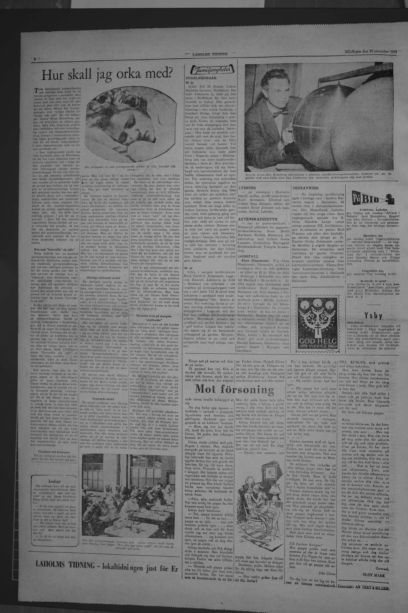 Laholms Tidning Måndag 23 november 1959, sida 4