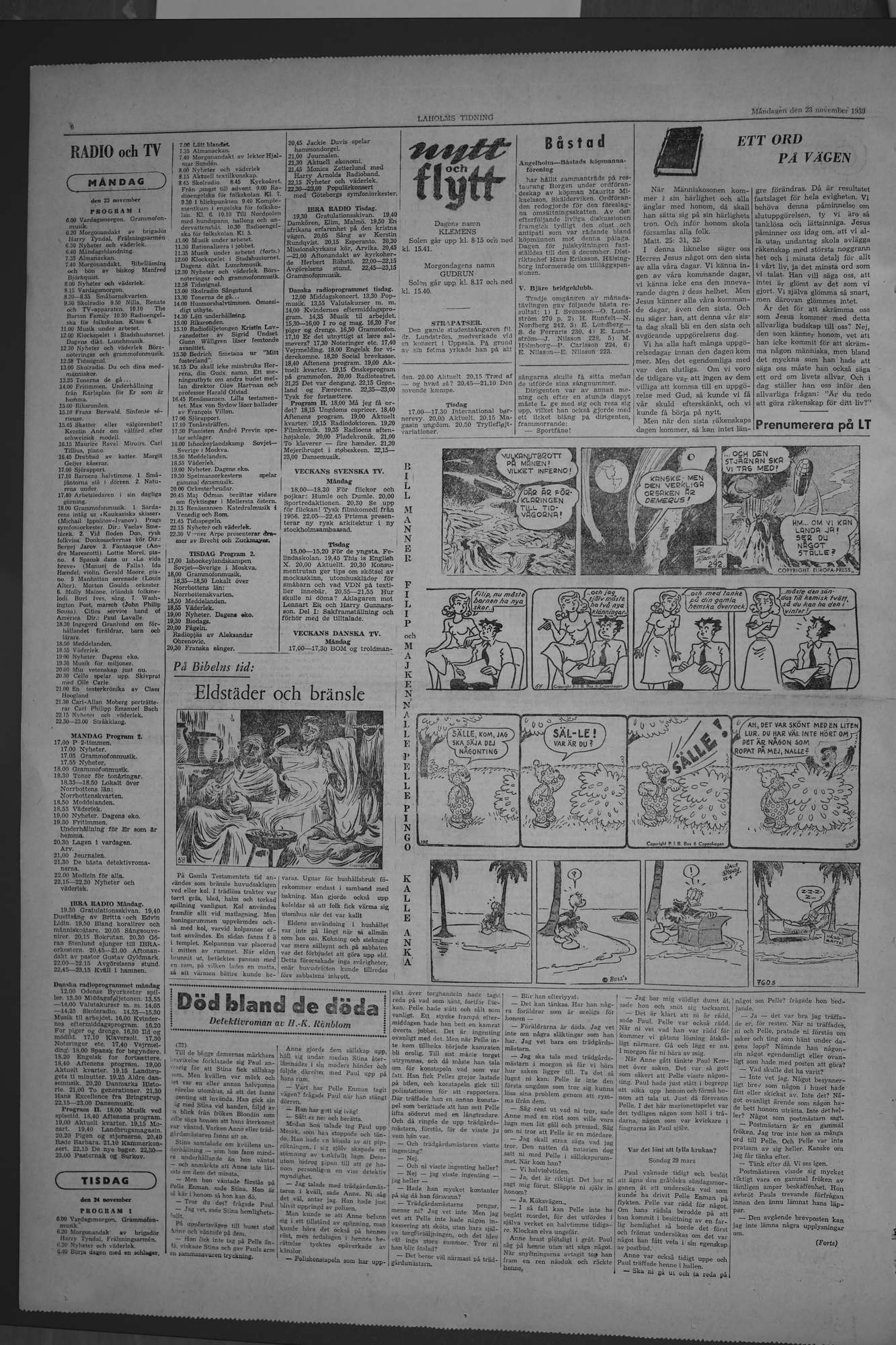 Laholms Tidning Måndag 23 november 1959, sida 6