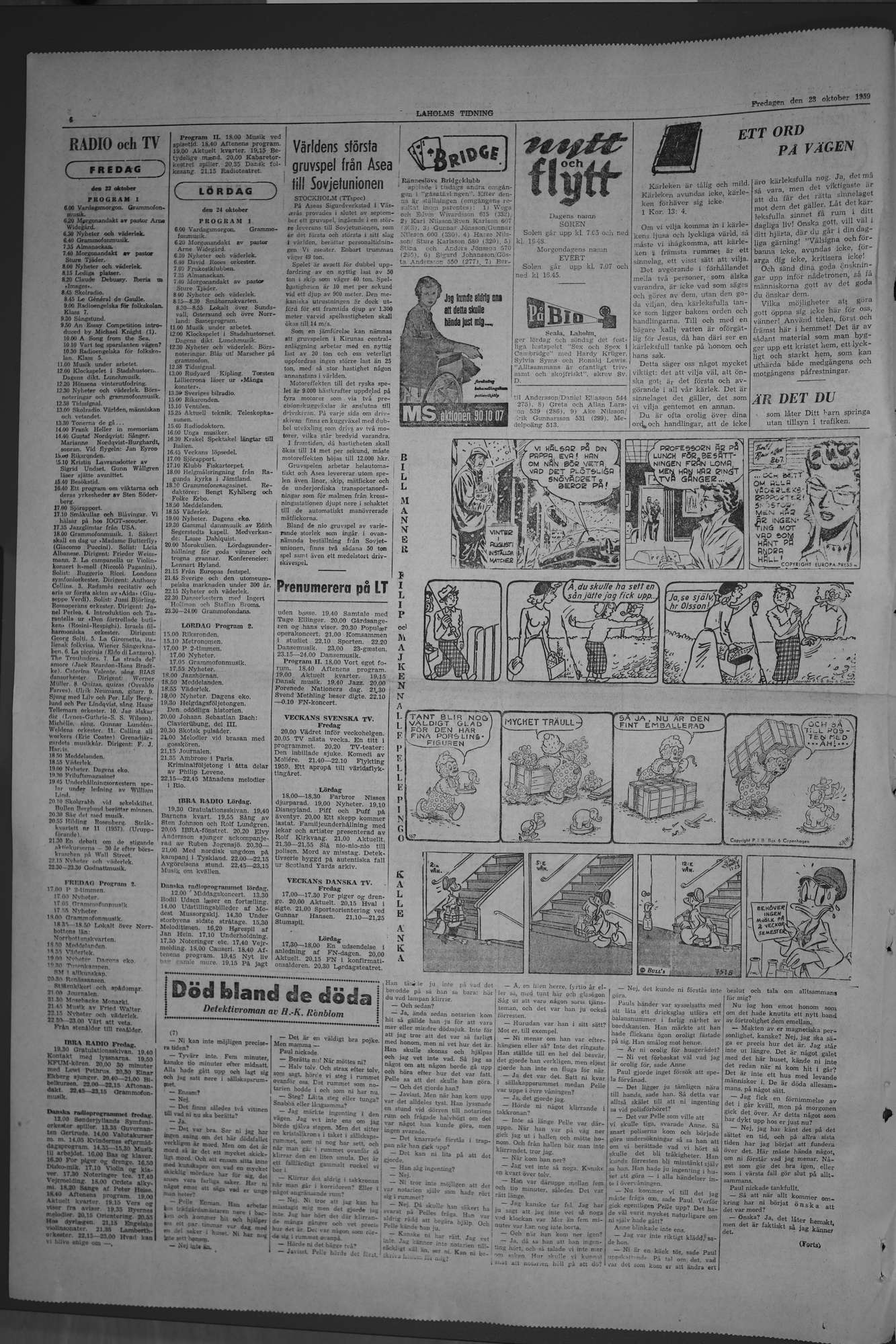 Laholms Tidning Fredag 23 oktober 1959, sida 6