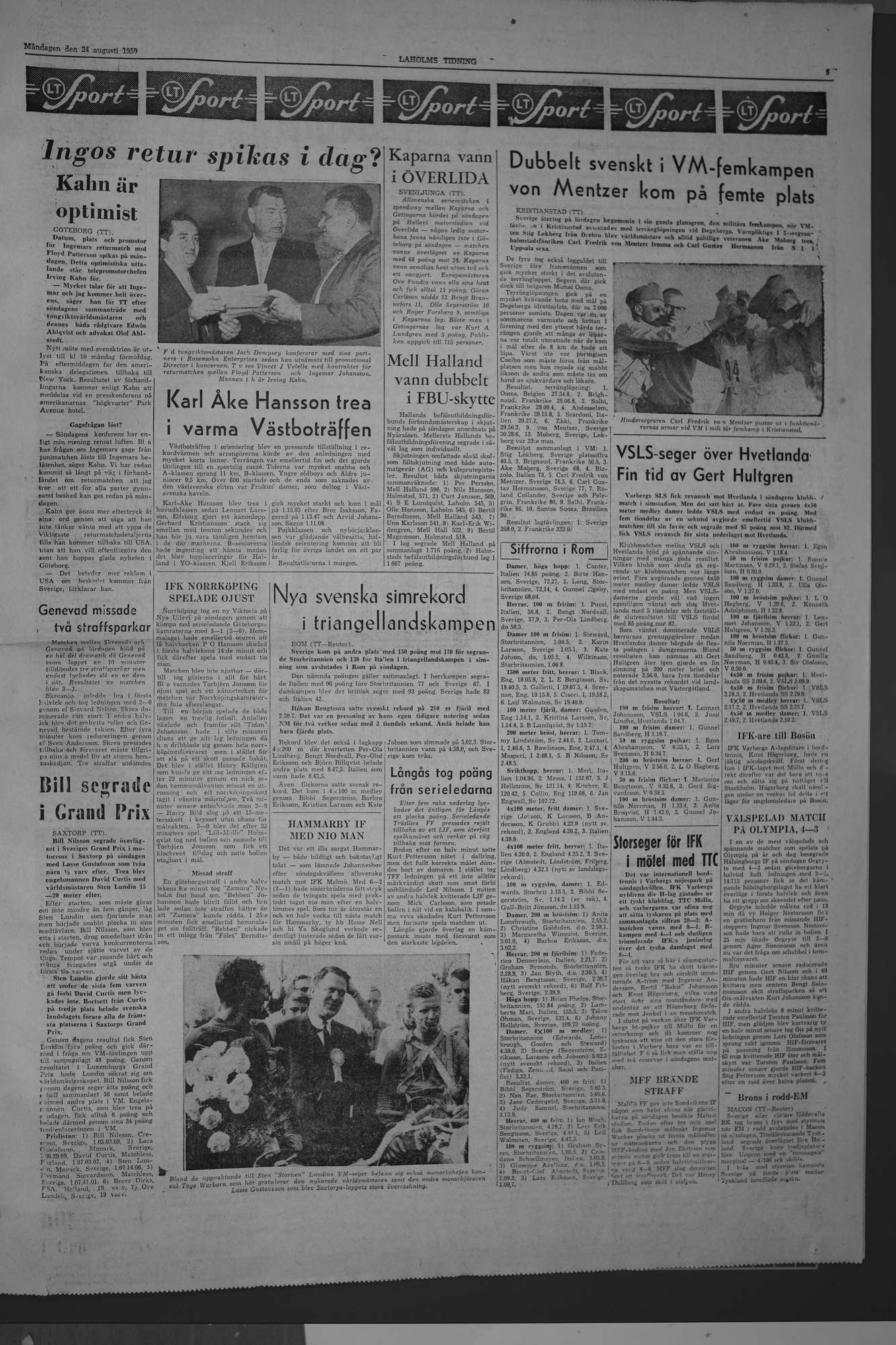 Laholms Tidning Måndag 24 augusti 1959, sida 5