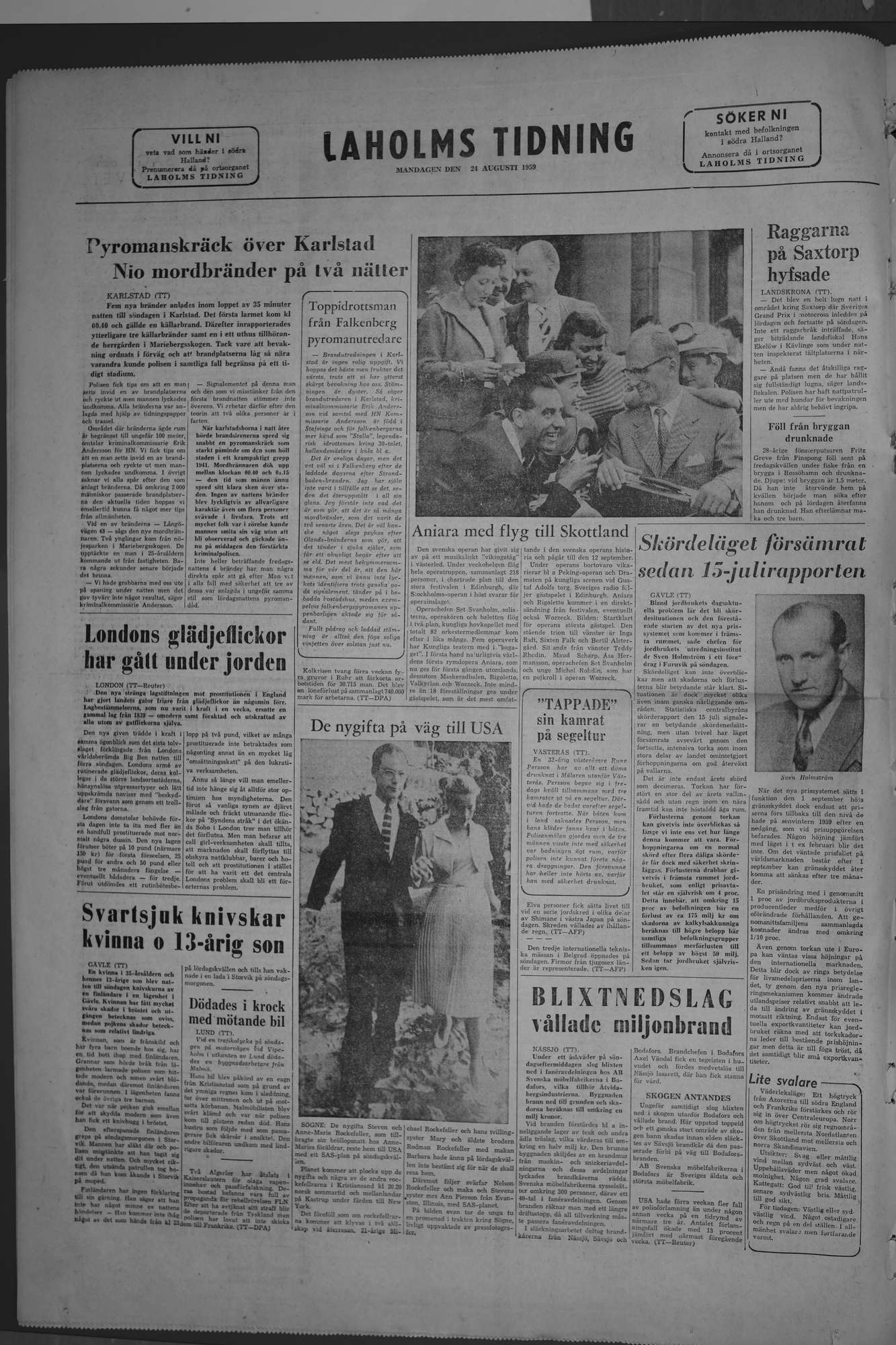 Laholms Tidning Måndag 24 augusti 1959, sida 8
