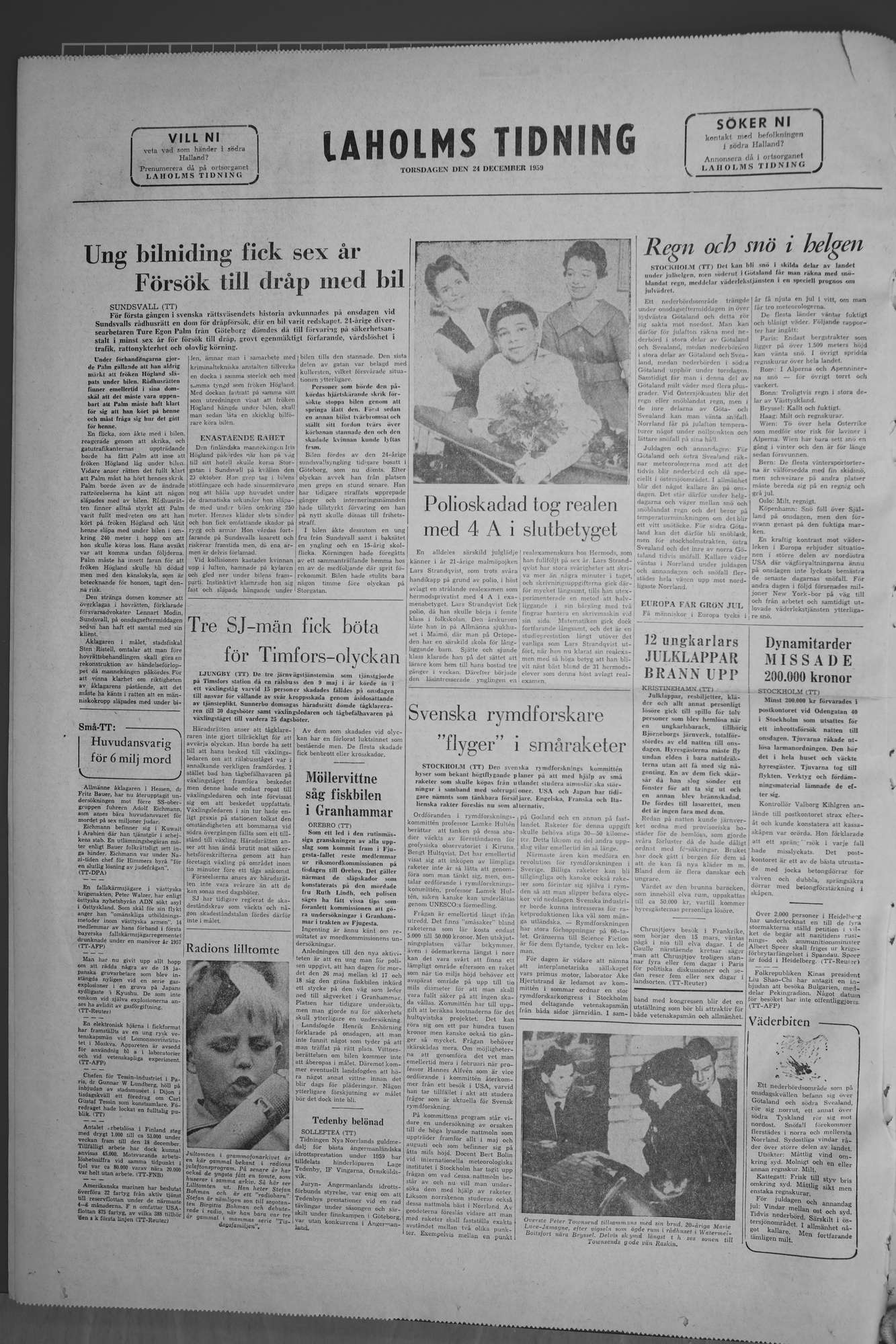 Laholms Tidning Torsdag 24 december 1959, sida 8