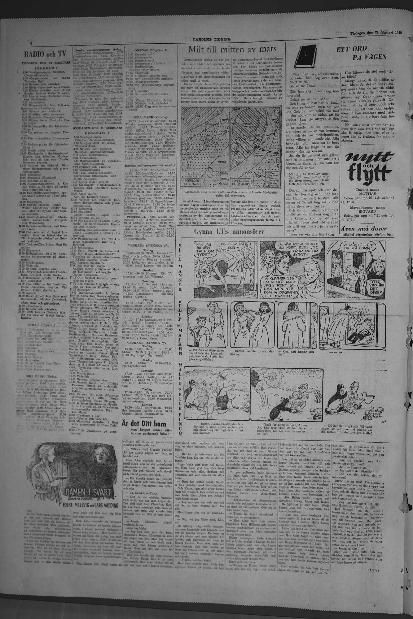 Laholms Tidning Tisdag 24 februari 1959, sida 6