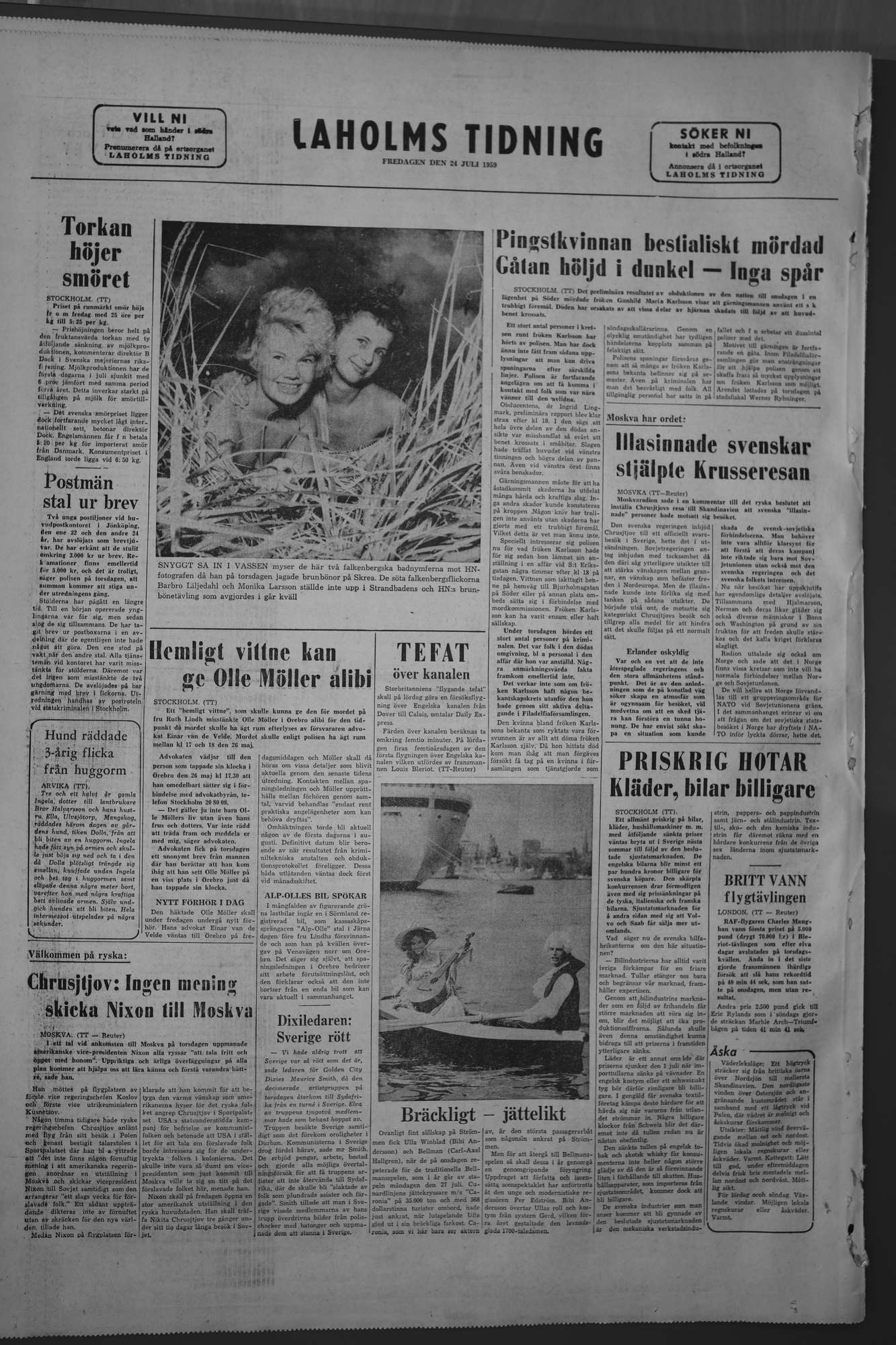 Laholms Tidning Fredag 24 juli 1959, sida 8
