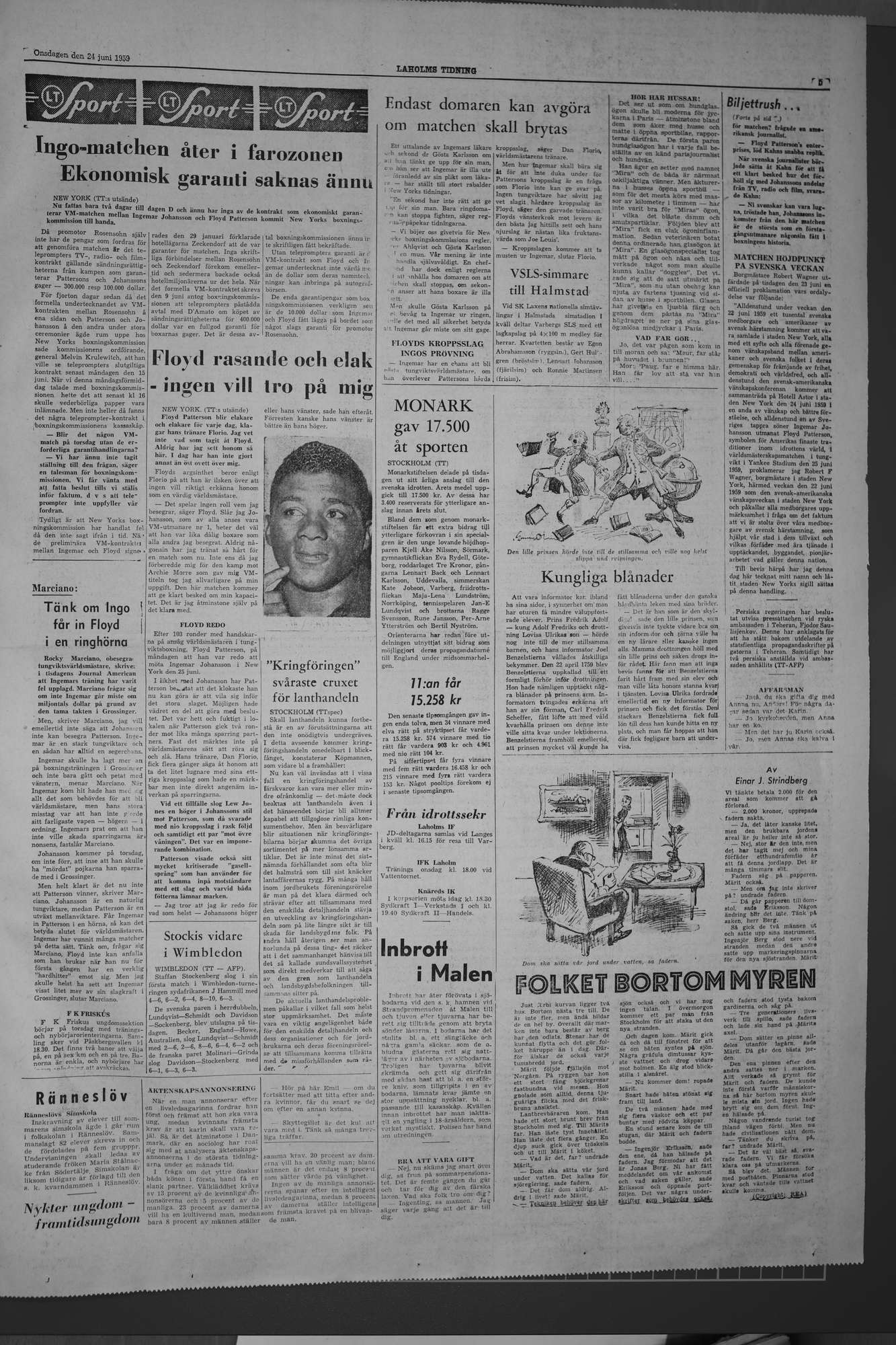 Laholms Tidning Onsdag 24 juni 1959, sida 5