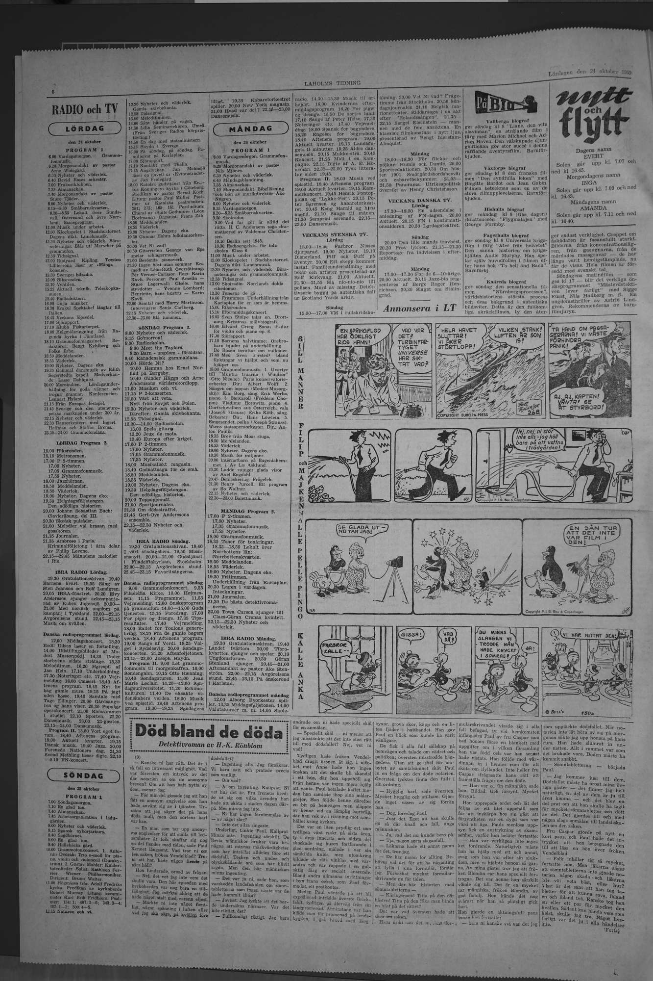 Laholms Tidning Lördag 24 oktober 1959, sida 6