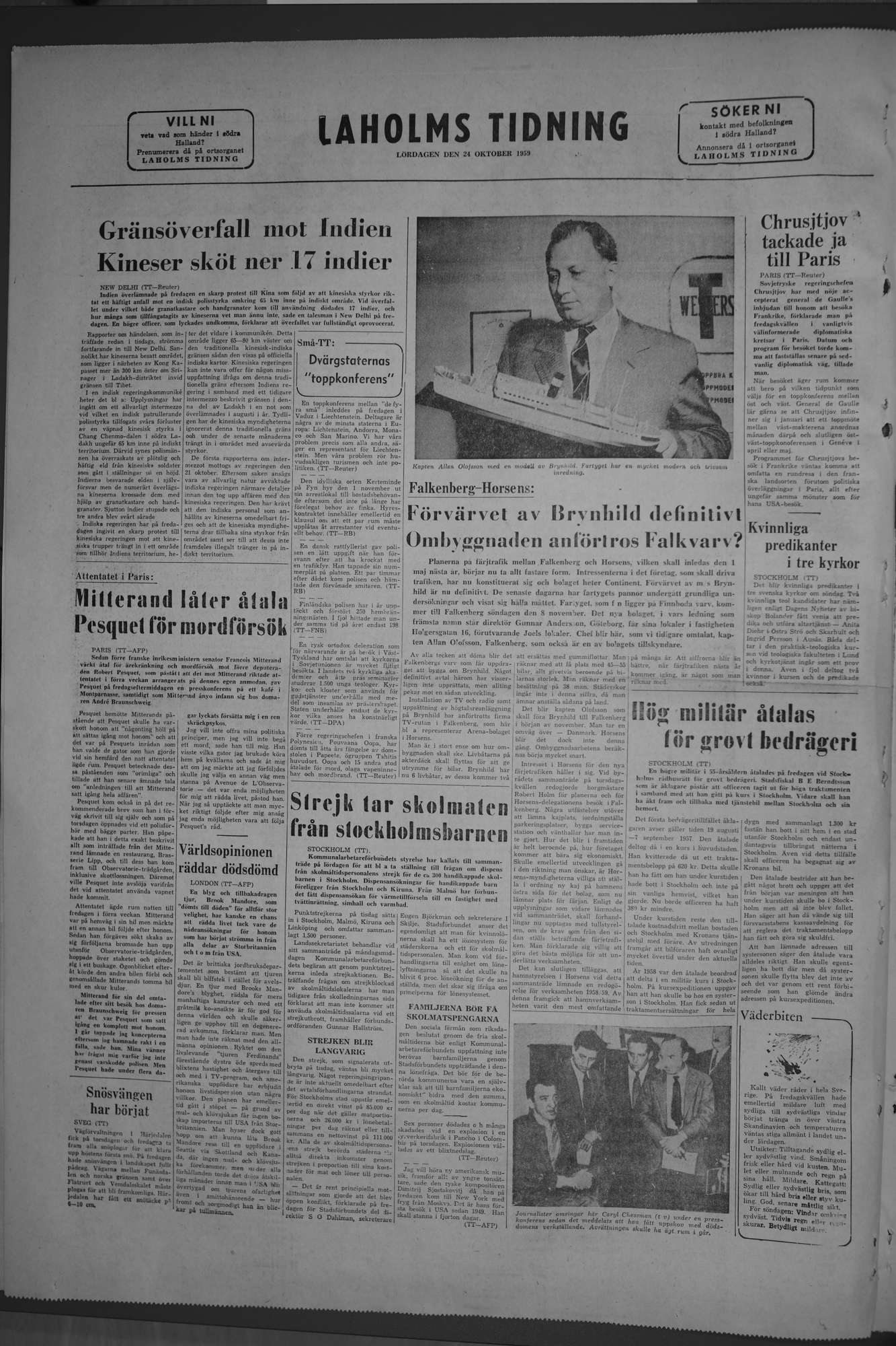 Laholms Tidning Lördag 24 oktober 1959, sida 8