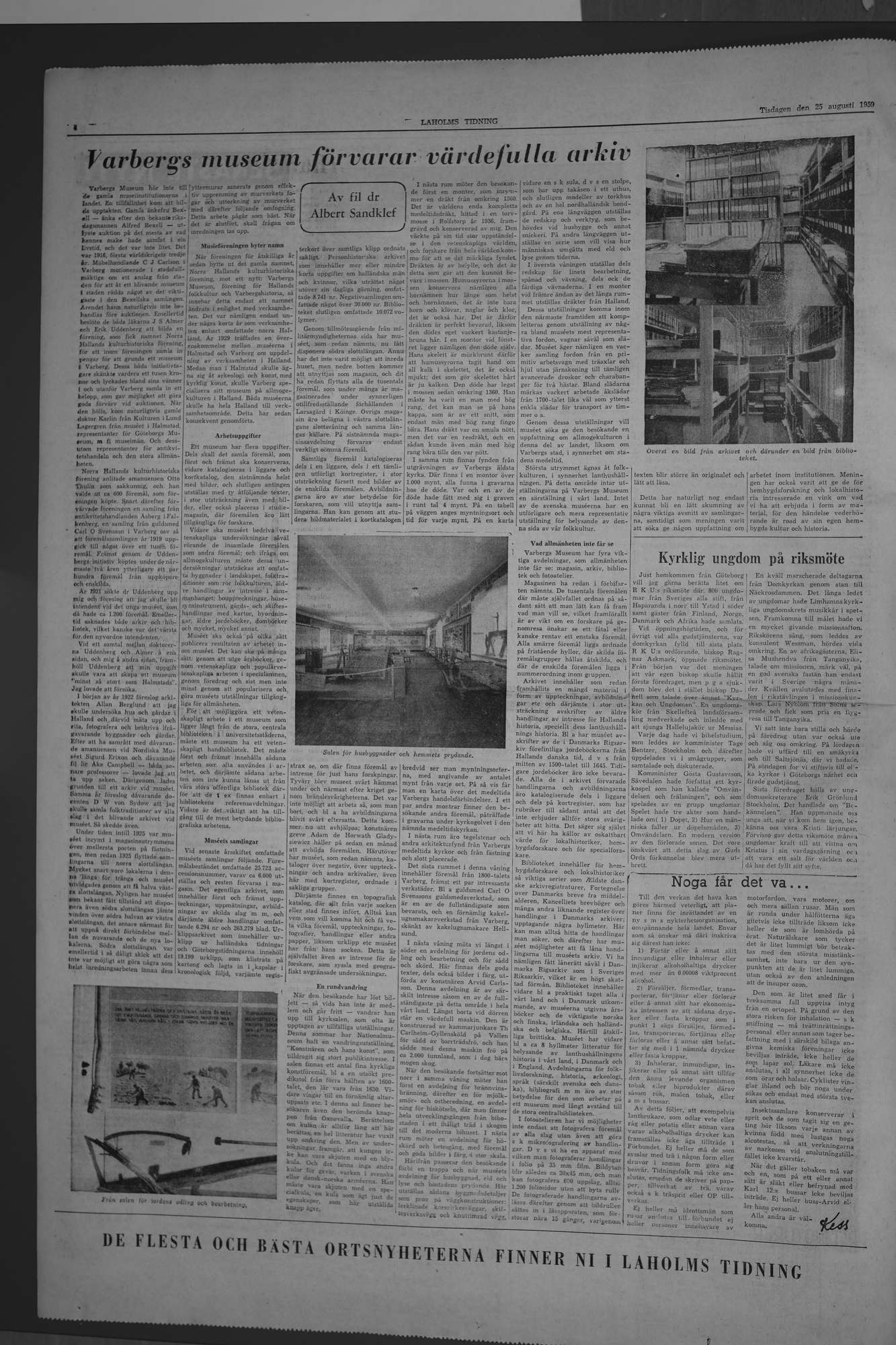 Laholms Tidning Tisdag 25 augusti 1959, sida 4