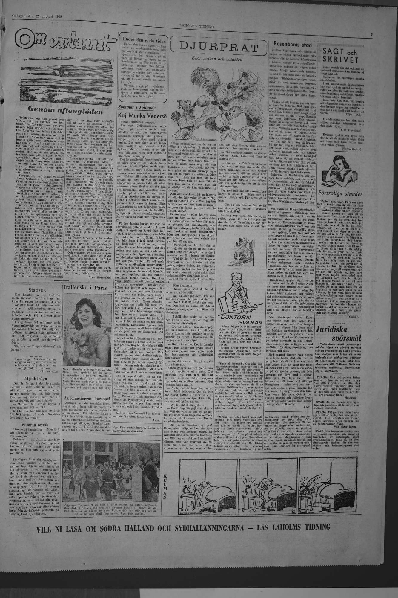 Laholms Tidning Tisdag 25 augusti 1959, sida 7