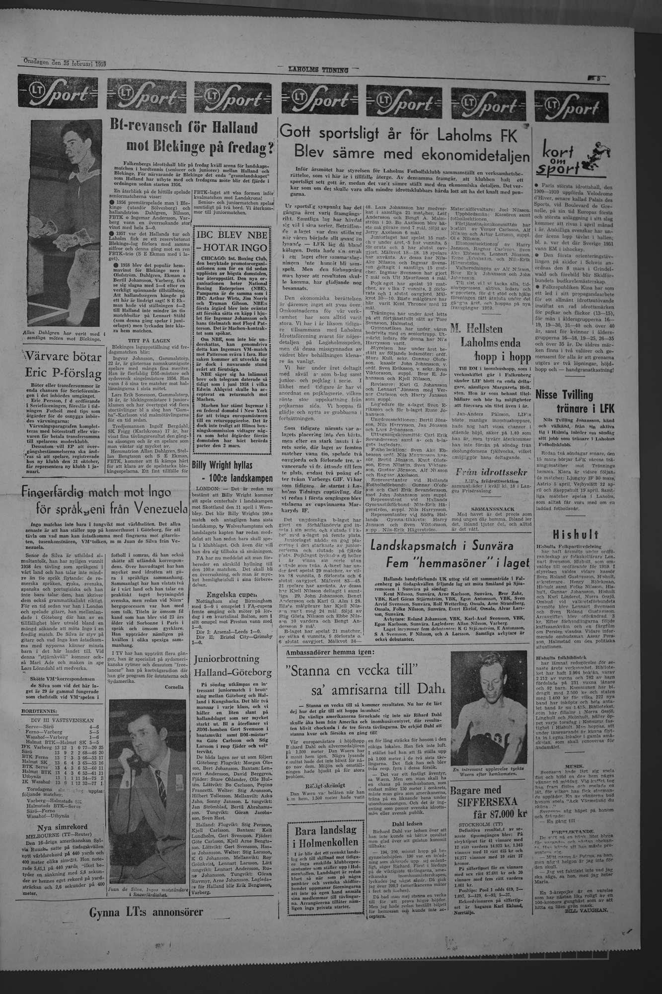 Laholms Tidning Onsdag 25 februari 1959, sida 5