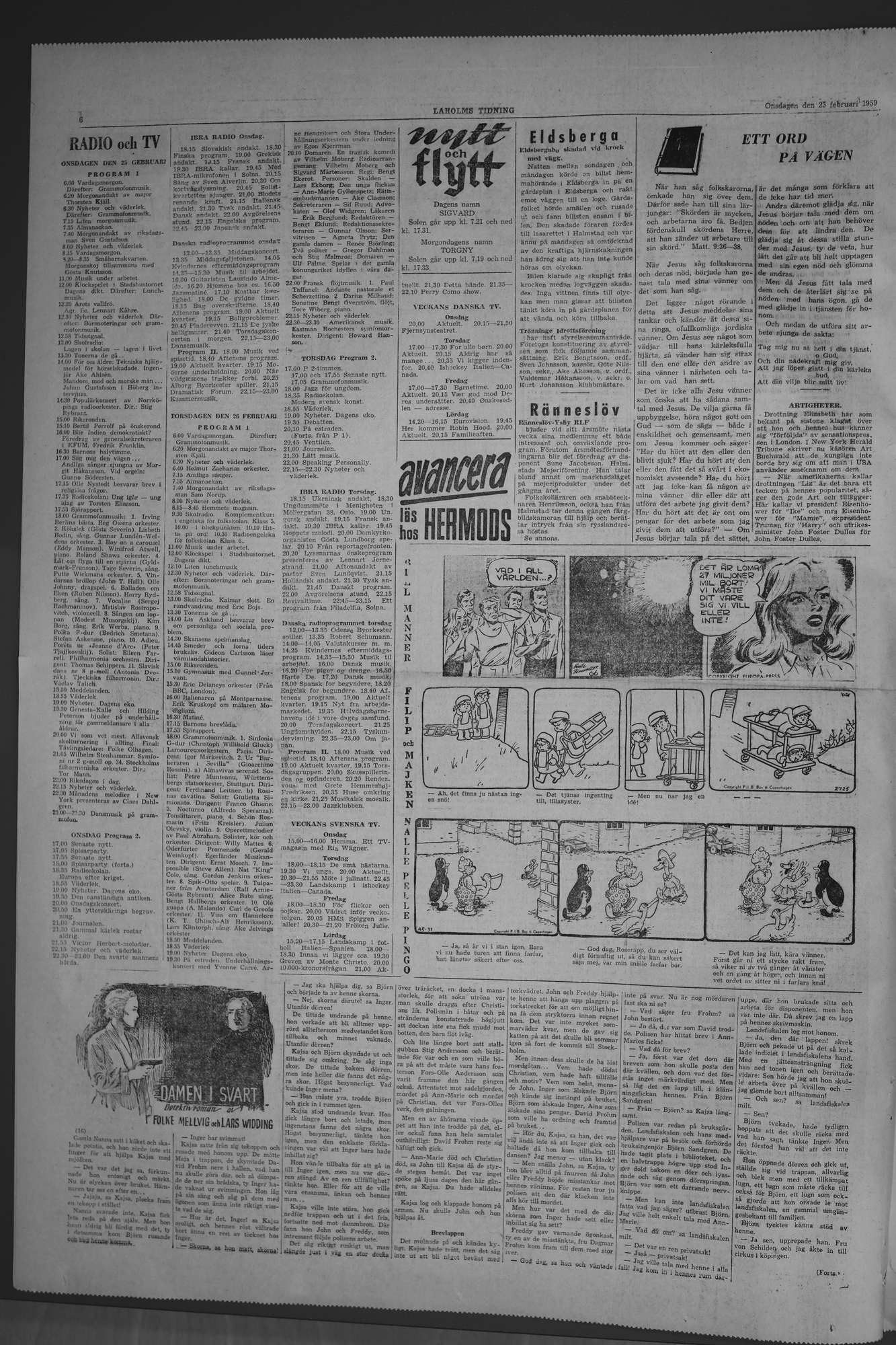 Laholms Tidning Onsdag 25 februari 1959, sida 6