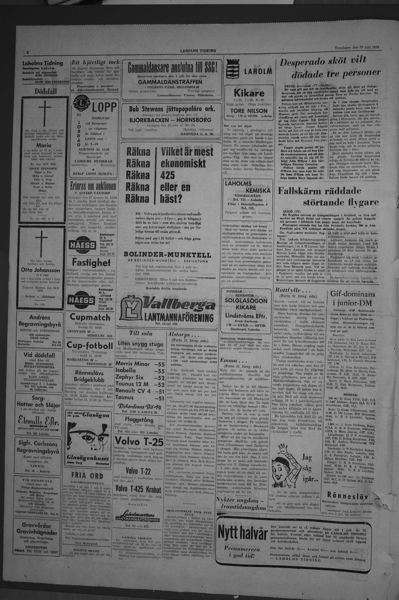 Laholms Tidning Torsdag 25 juni 1959, sida 2