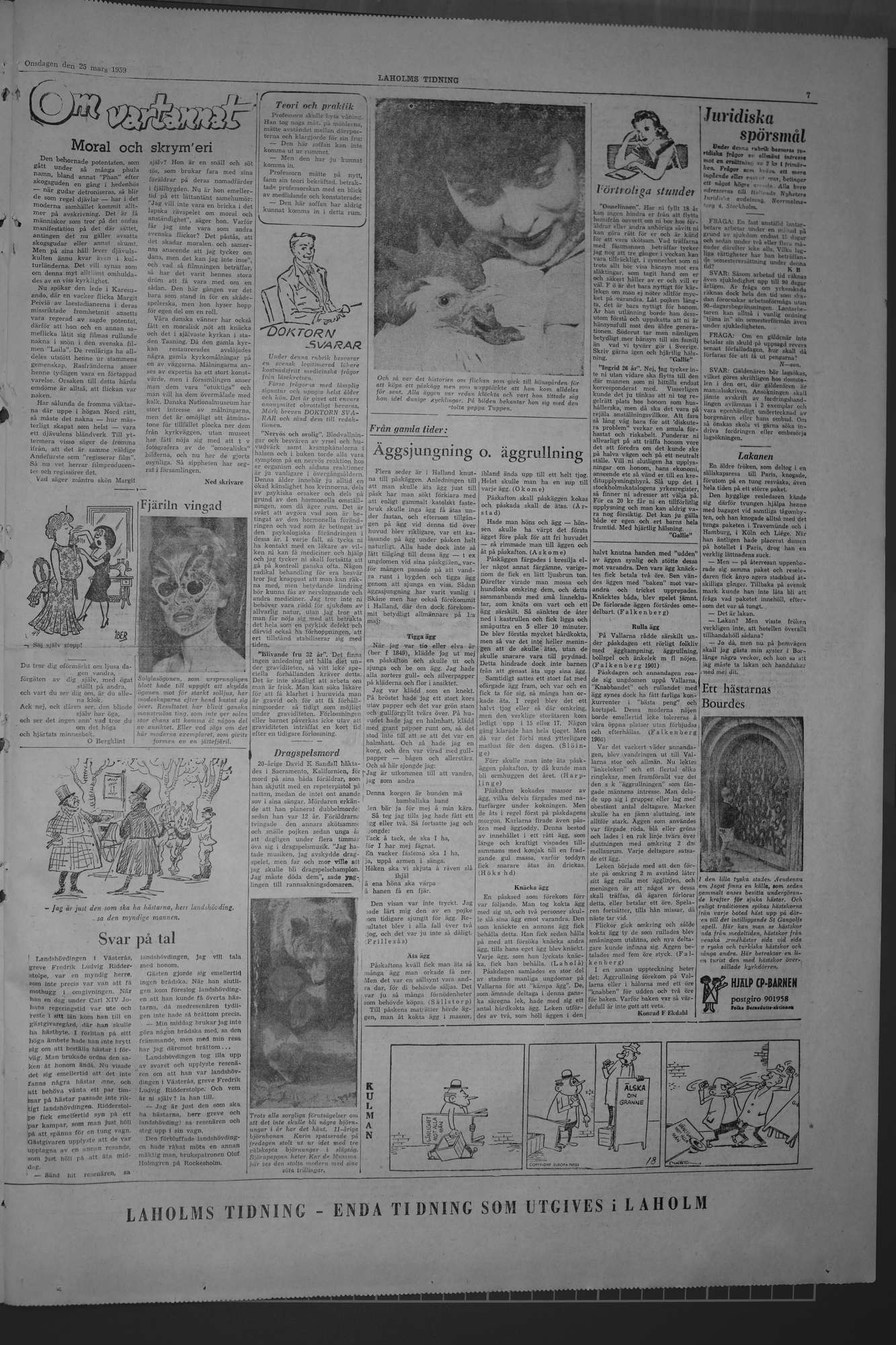 Laholms Tidning Onsdag 25 mars 1959, sida 7